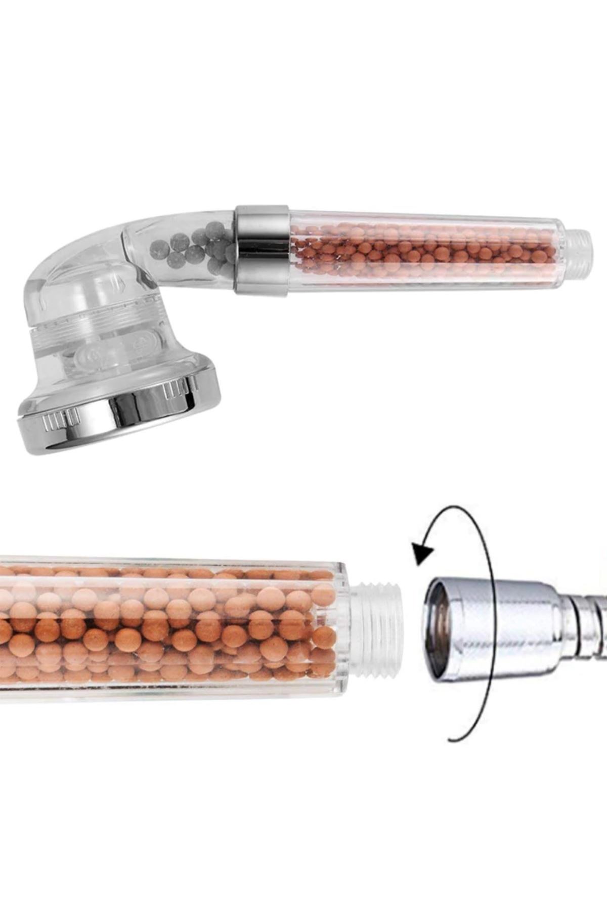 TBL Dekor® %50 Su Tasarruflu ve Arıtmalı Doğal Taşlı Banyo El Duş Başlığı