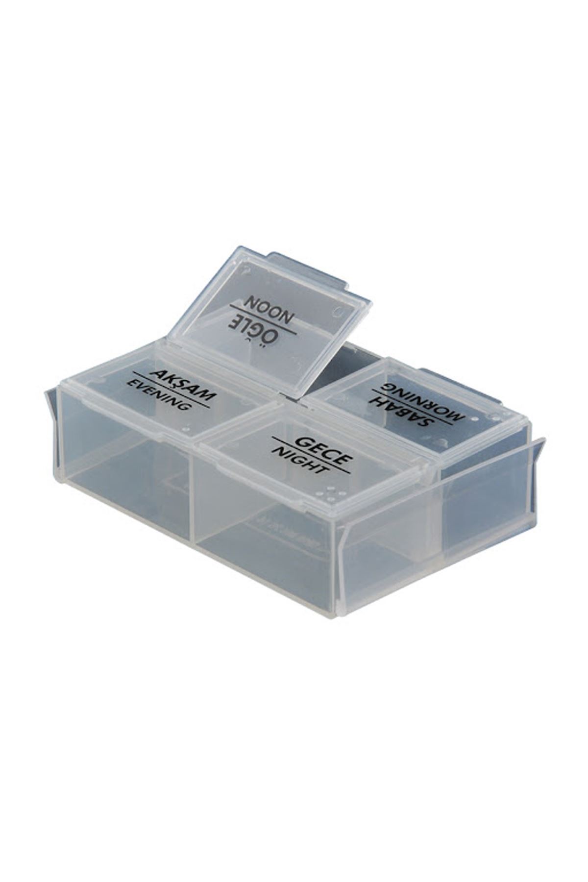 TBL Dekor® 4 Öğün Günlük Hap İlaç Saklama Taşıma Kutusu İlaç Hatırlatıcı