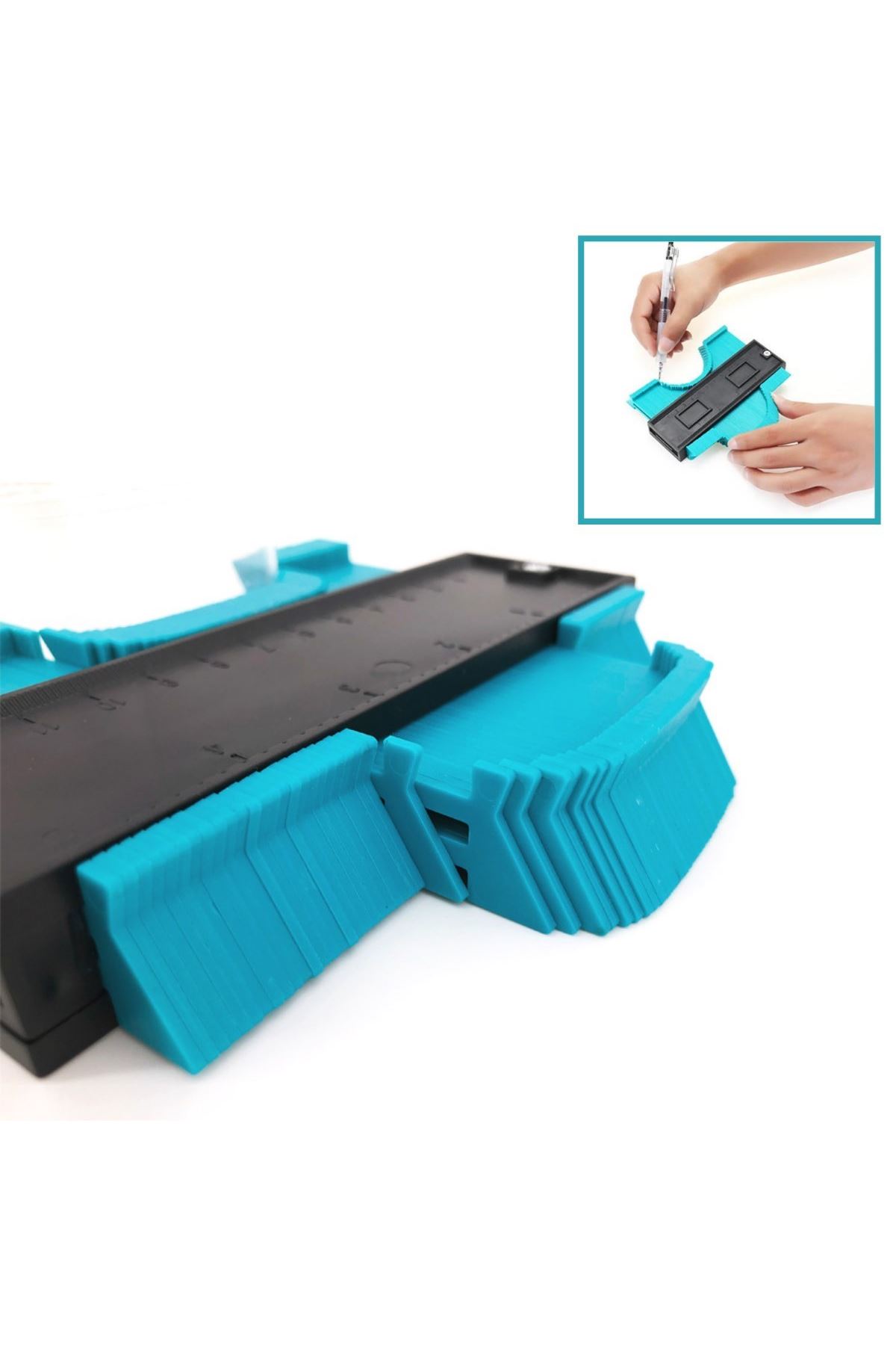 TBL Dekor® Çok Fonksiyonlu Plastik Kontur Ölçüm Cihazı Ahşap Fayans Şekillendirme Kalıbı