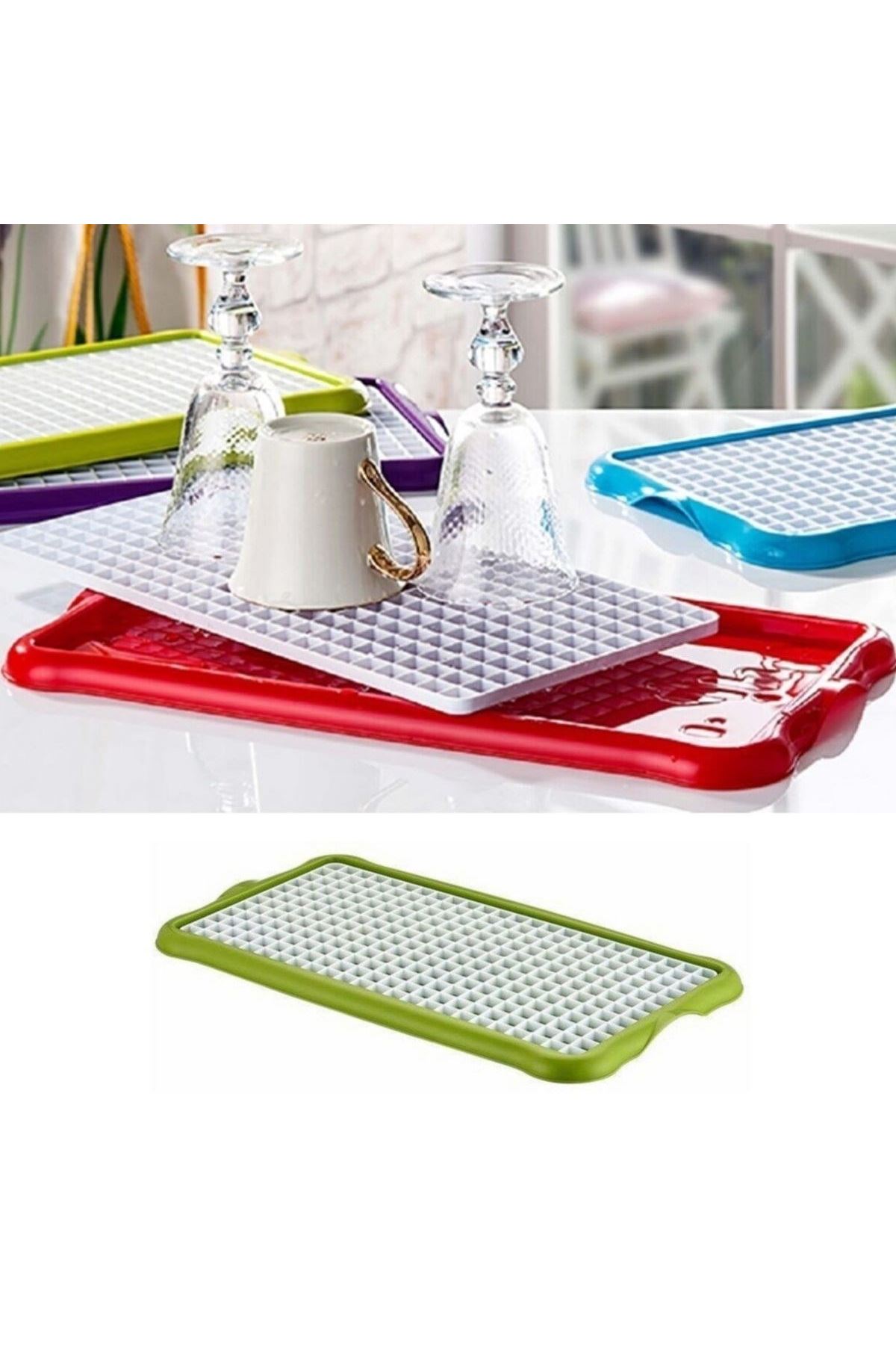 Pratik Lavabo Tezgah Üstü Bulaşık Kurutmalığı Süzmatik 22x40 cm