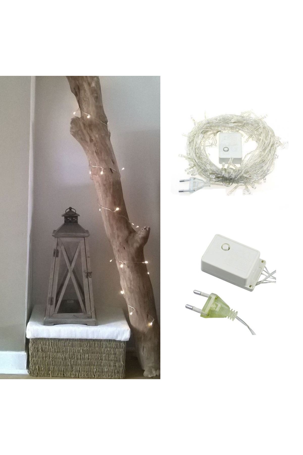 TBL Dekor® 100 Ledli 8 Fonksiyonlu 10 Metre Led Aydınlatma Dekor Lambası (beyaz)