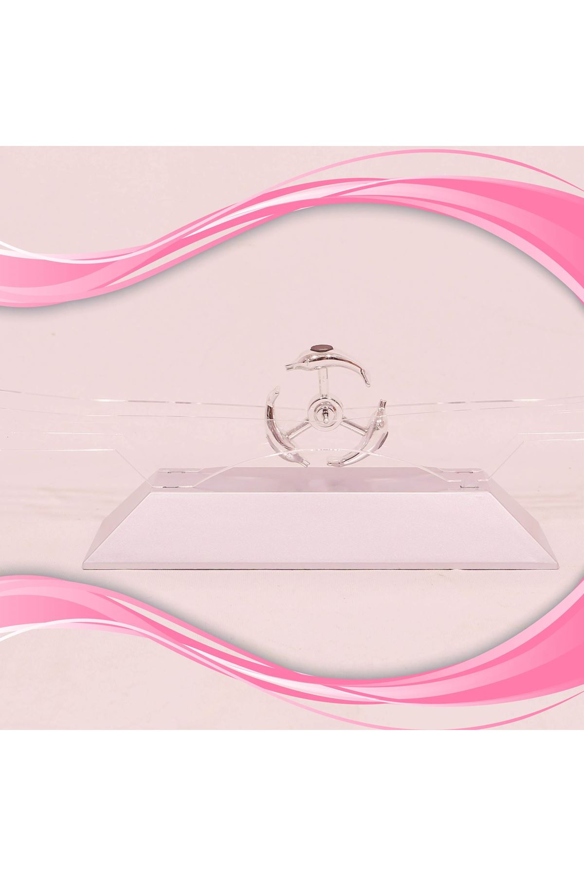 TBL Dekor® Dekoratif Masa Üstü Obje Manyetik Kinetik Orbital Dönen Yunuslar