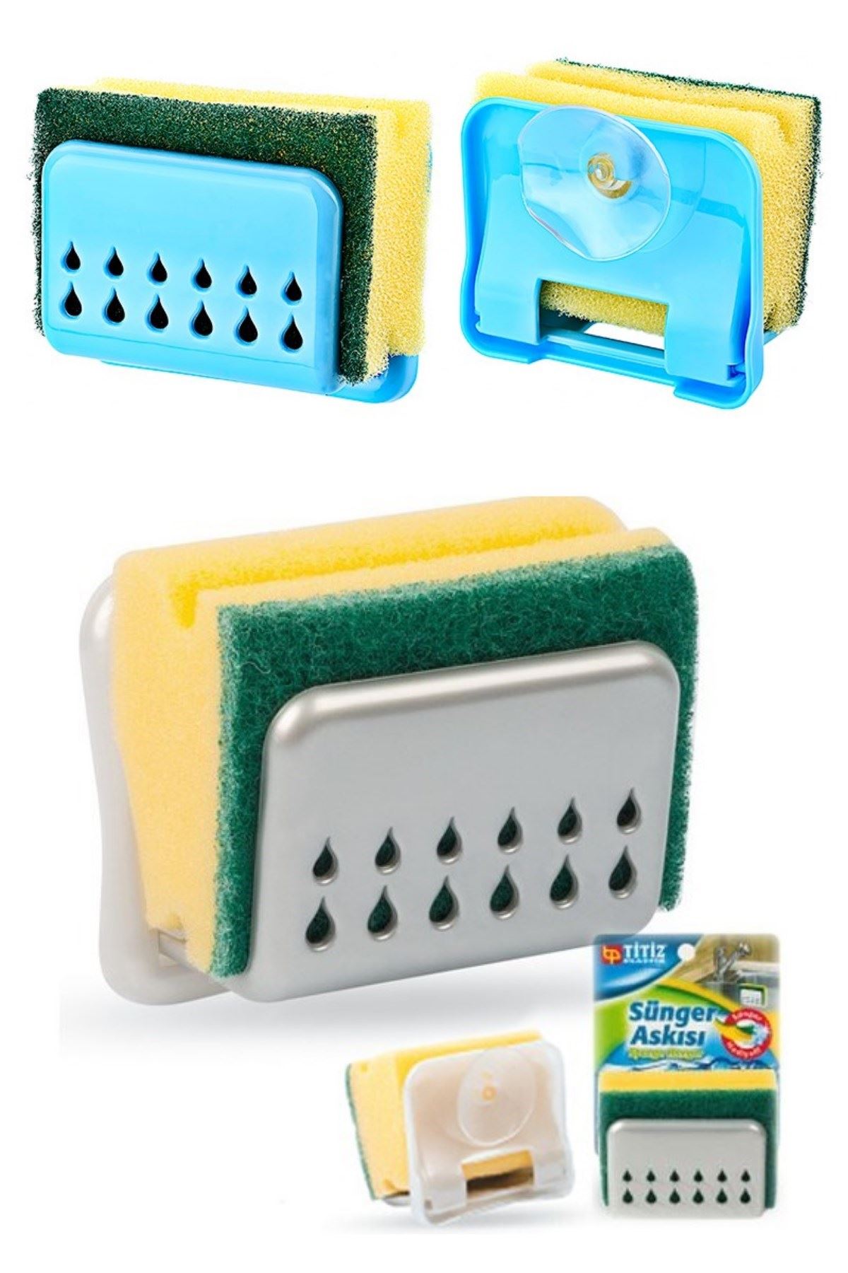 TBL Dekor® Pratik Mutfak Lavabo Vantuzlu Bulaşık Süngeri Askısı Aparatı