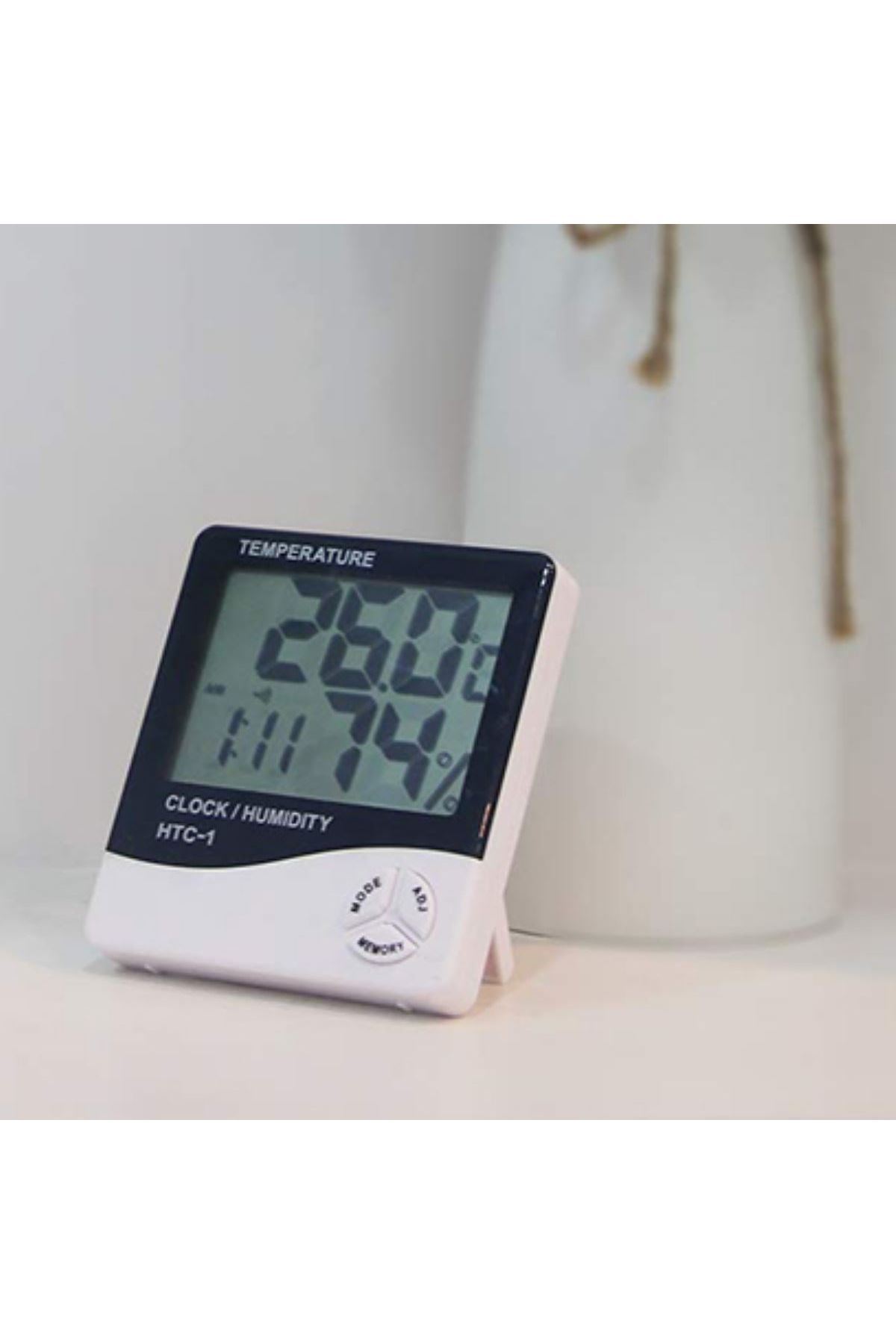 TBL Dekor® Bebek Odası Masaüstü Dijital Termometre Nem Ölçer Higrometre Saat