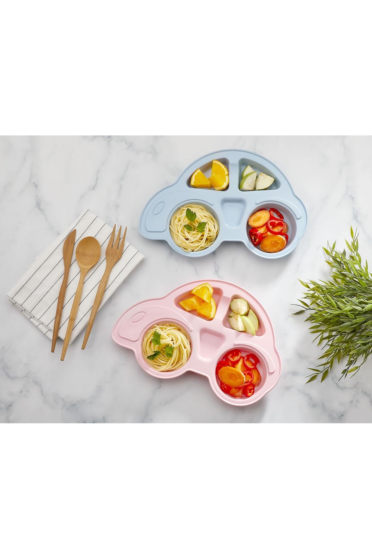 TBL Dekor® Bebekler İçin Araba Şeklinde Sevimli Mama Tabağı Çocuk Tabldot