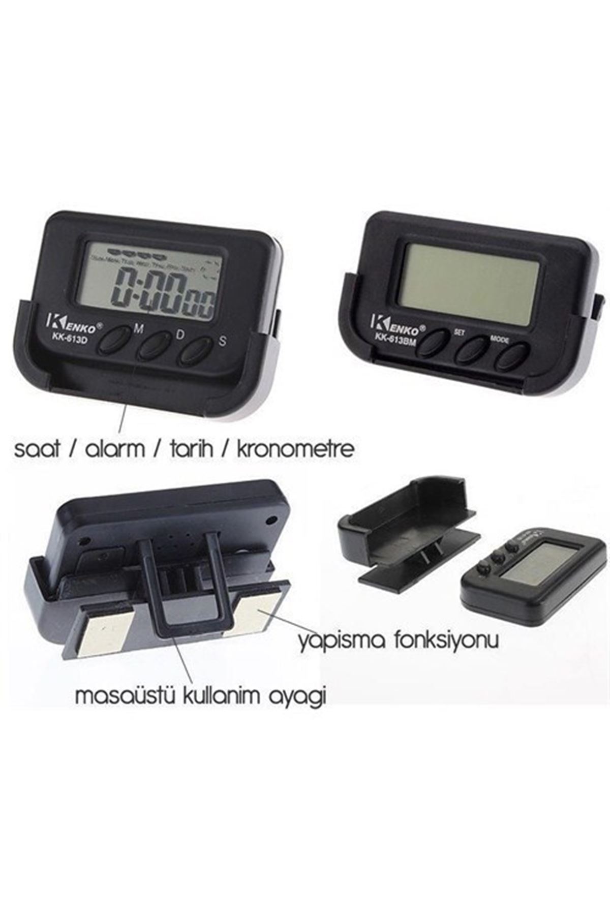 TBL Dekor® Ev ve Araç Tipi Dijital Saat Kronometreli Alarmlı Pilli Saat