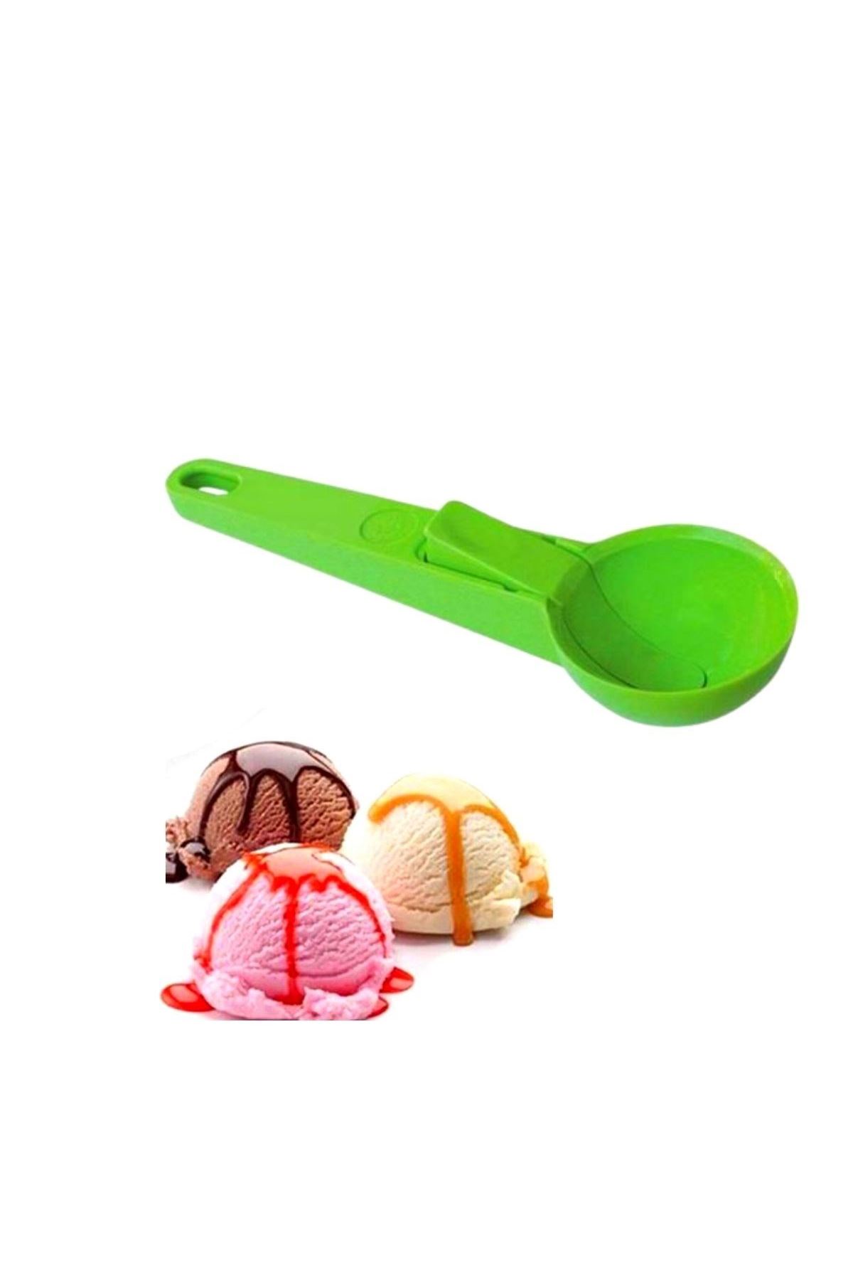 TBL Dekor® Pratik Mandallı Plastik Dondurma Servis Sunum Kepçesi Kaşığı