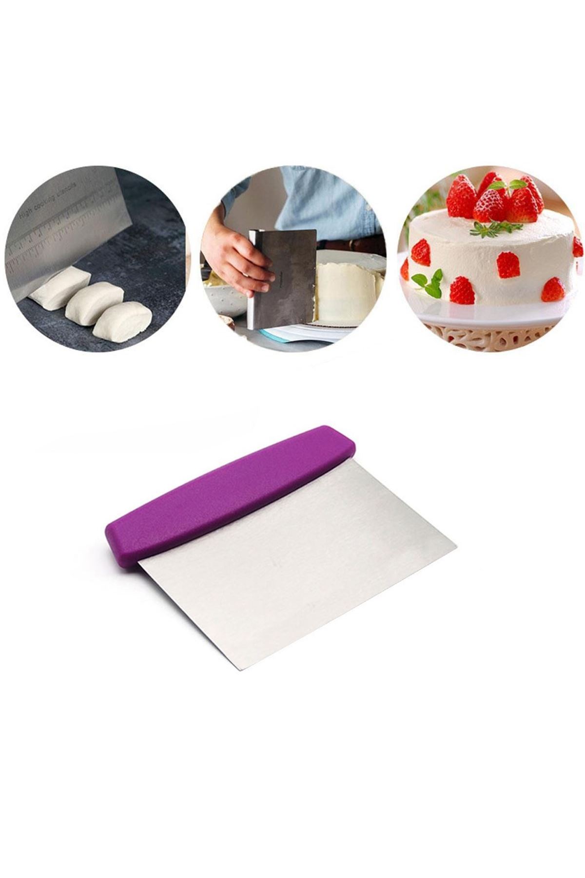 TBL Dekor® Çelik Hamur Kesici Kazıyıcı Pasta Kek Dekorasyon Spatula Aleti