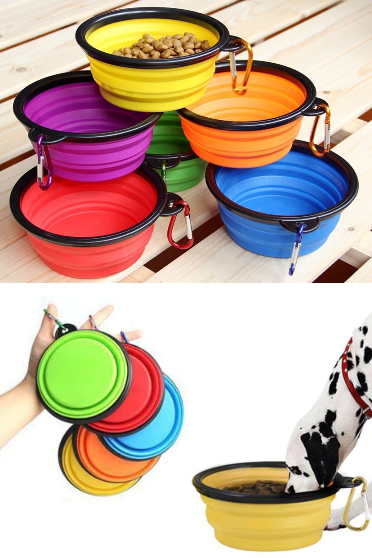 TBL Dekor® Katlanabilir Kedi Köpek Mama ve Su Kabı Köpek Oyuncağı