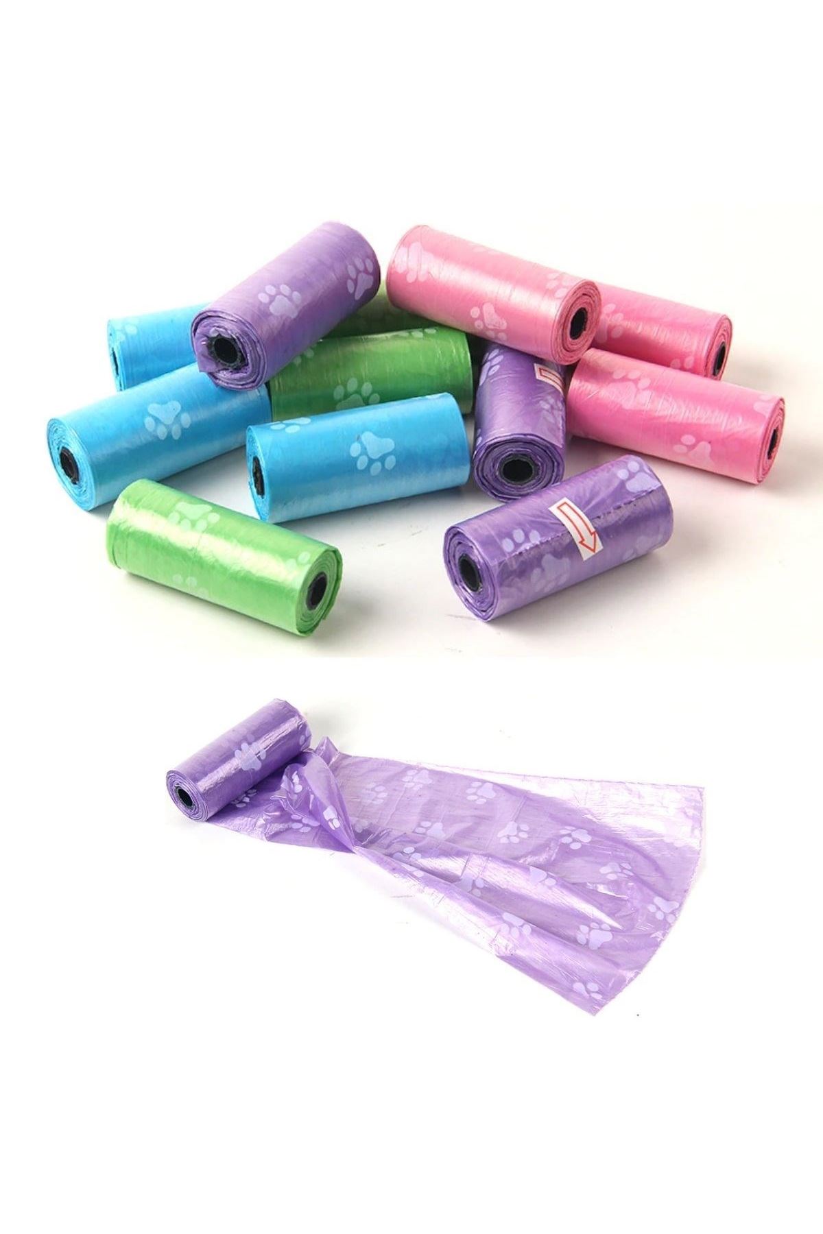 TBL Dekor® 4lü Evcil Hayvanlar Için Pati Desenli Kedi Köpek Kaka Poşeti Torbası