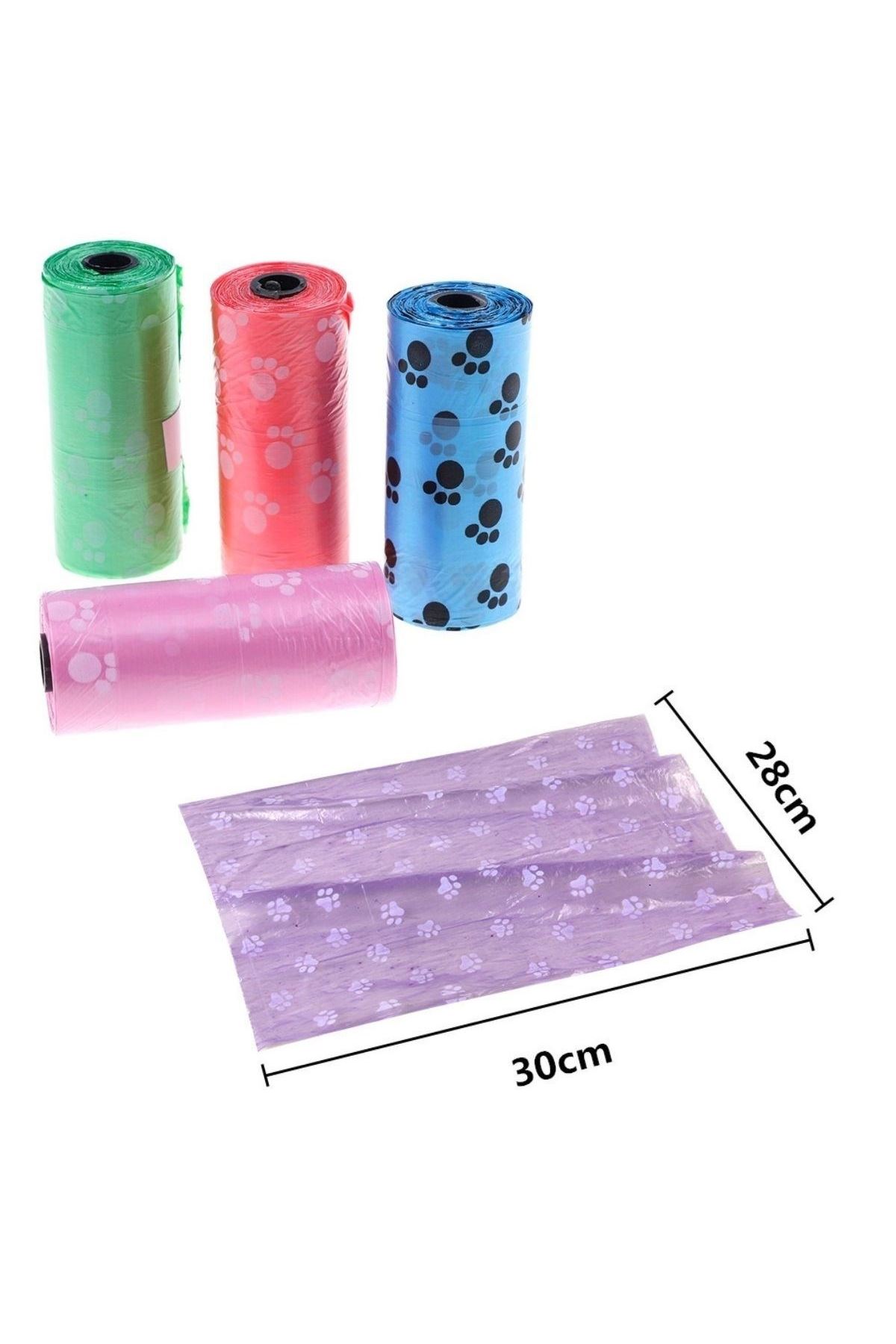 TBL Dekor® 4lü Evcil Hayvanlar Için Pati Desenli Kedi Köpek Kaka Poşeti Torbası