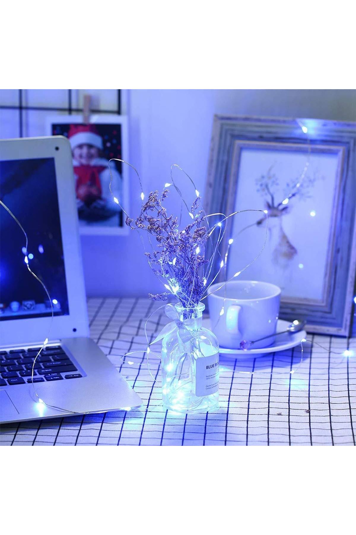 TBL Dekor® Pilli 5 metre Dekoratif Peri Led Beyaz Aydınlatma Süsleme Lambası