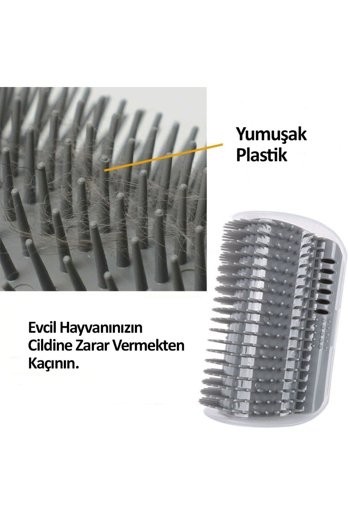 TBL Dekor®  Pratik Kedi Tüyü Kaşıma Ve Tarama Aparatı Duvara Monte Kaşıma Aleti