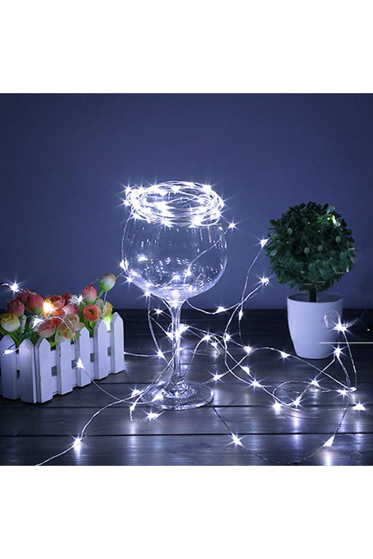 TBL Dekor® Pilli 5 metre Dekoratif Peri Led Beyaz Aydınlatma Süsleme Lambası