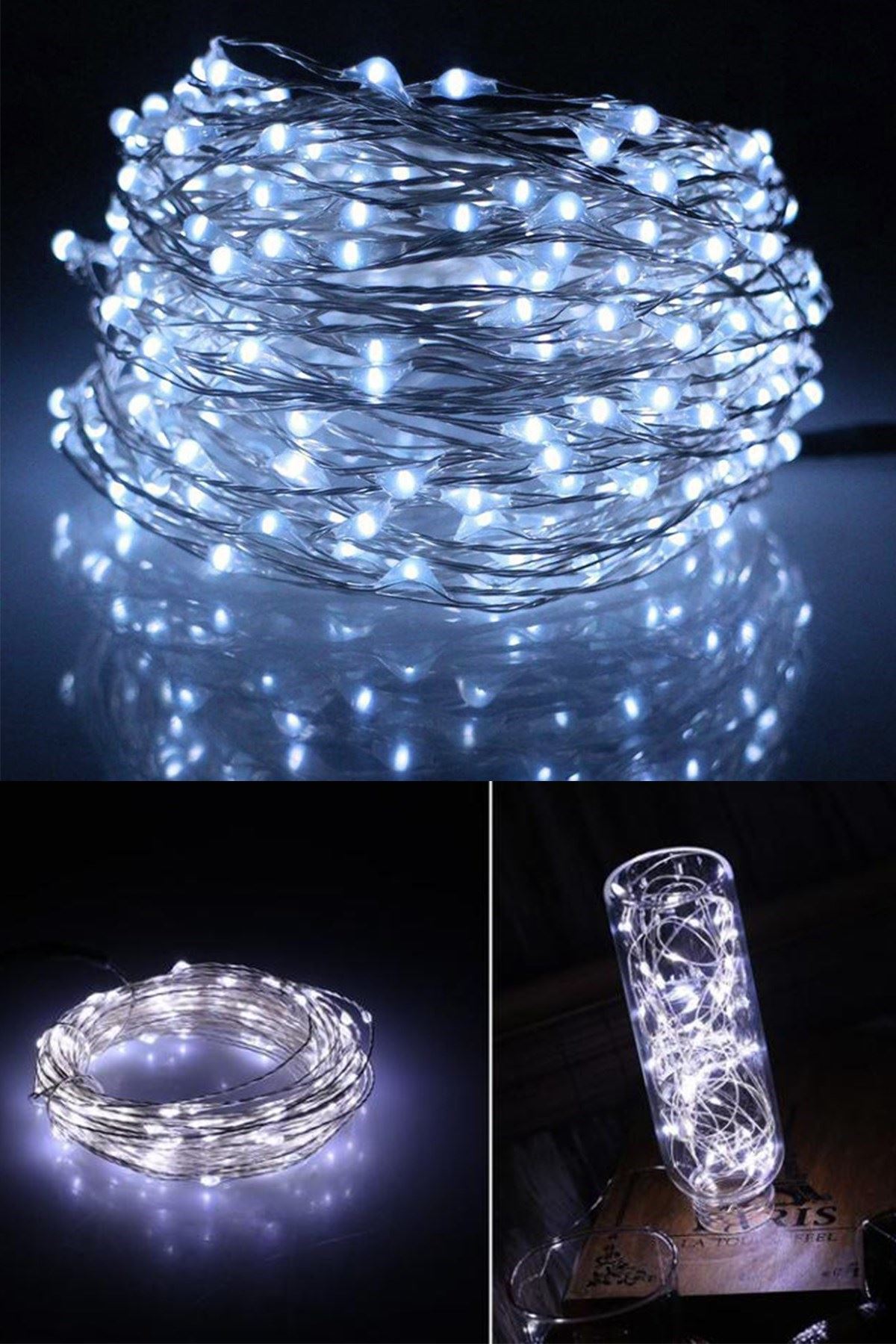 TBL Dekor® Pilli 5 metre Dekoratif Peri Led Beyaz Aydınlatma Süsleme Lambası