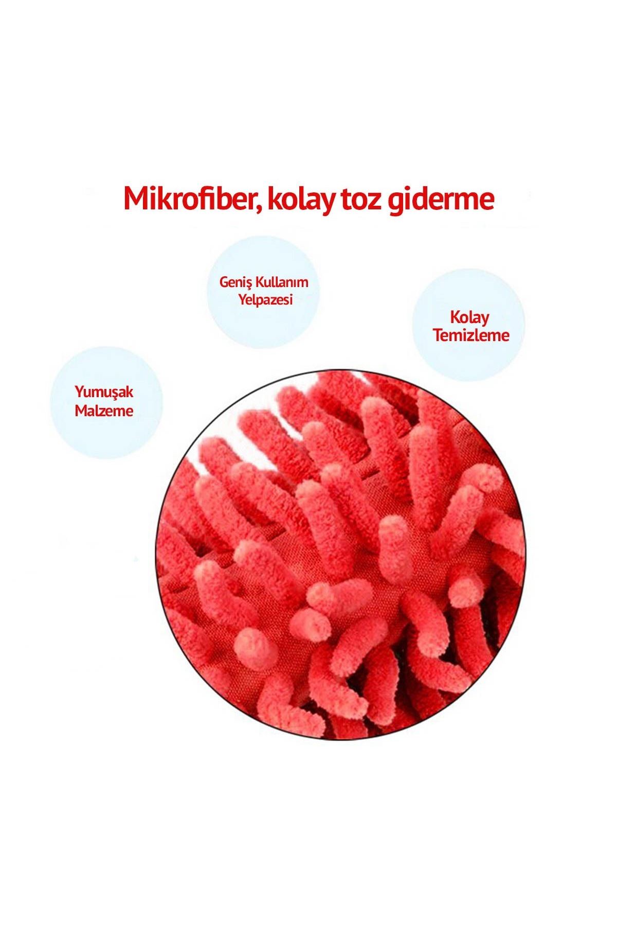 TBL Dekor® Teleskopik Mikrofiber Pratik Uzayabilen Toz Alma Fırçası Aparatı