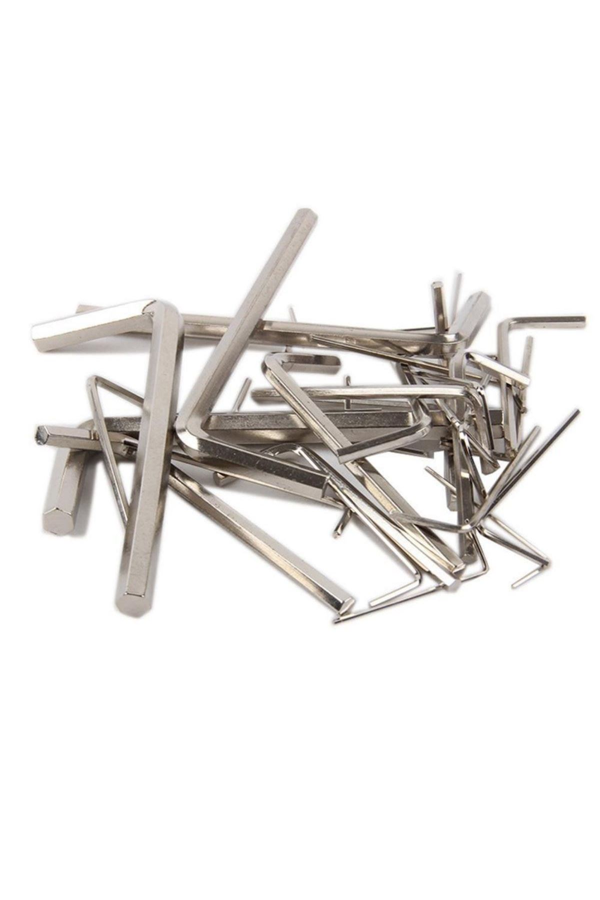 9 Parça Çelik Alyan Seti Kısa Düz Köşe Alyan Anahtar Takımı