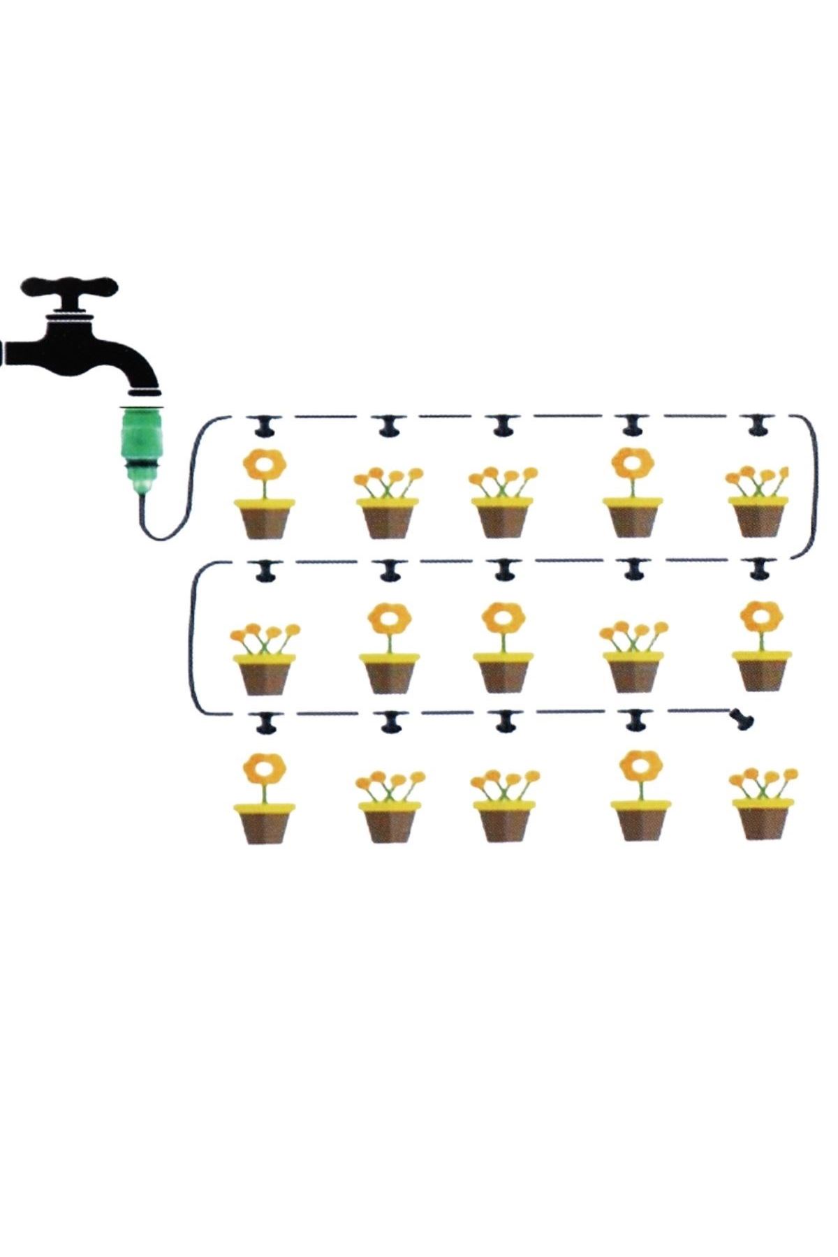 TBL Dekor® 10 Metre Kendin Yap Balkon Veranda Çardak Kamelya Sulama Serinletme ve Nemlendirme Sistemi