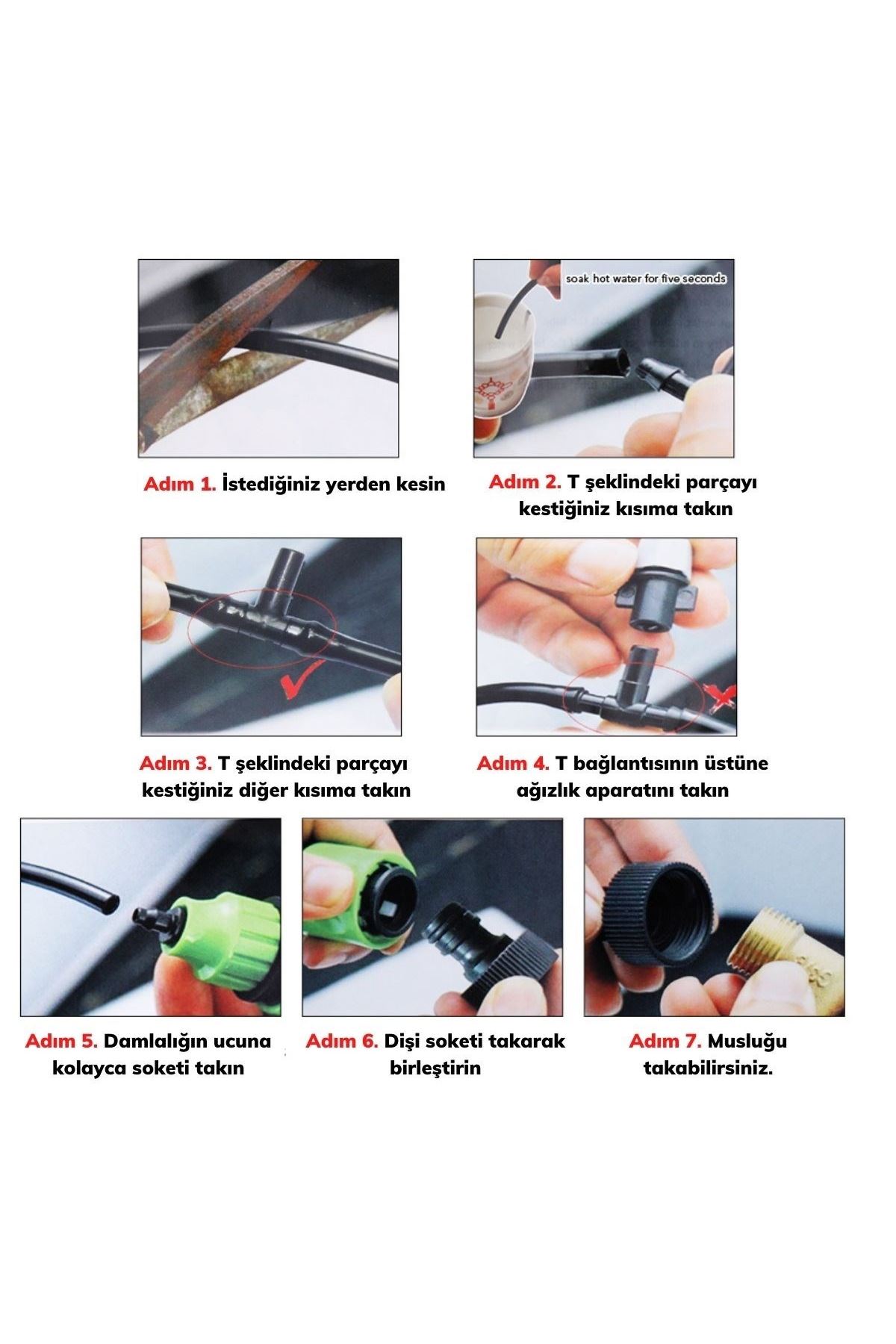 TBL Dekor® 10 Metre Kendin Yap Balkon Veranda Çardak Kamelya Sulama Serinletme ve Nemlendirme Sistemi