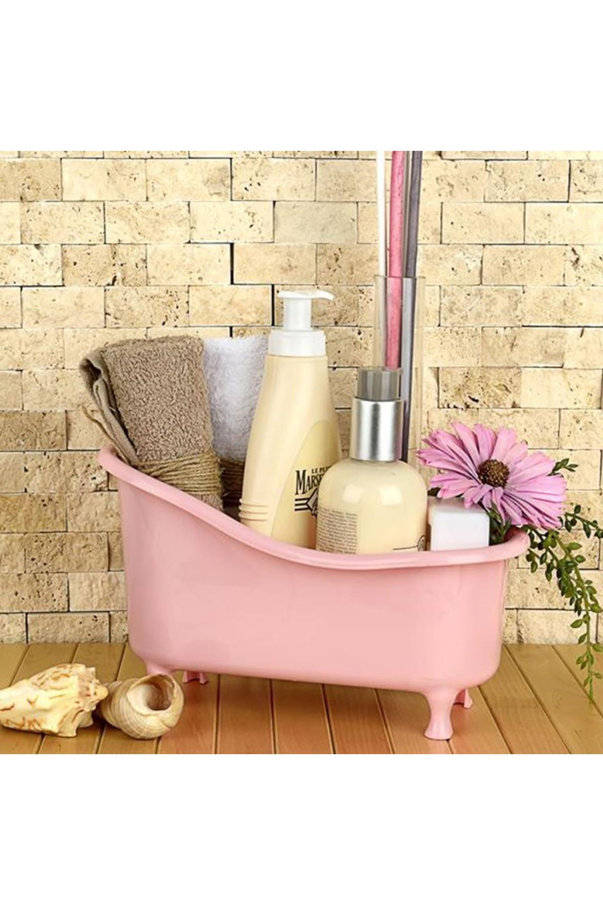 TBL Dekor® Dekoratif Mini Küvet Şeklinde Çok Amaçlı  Banyo Düzenleyici Sepet