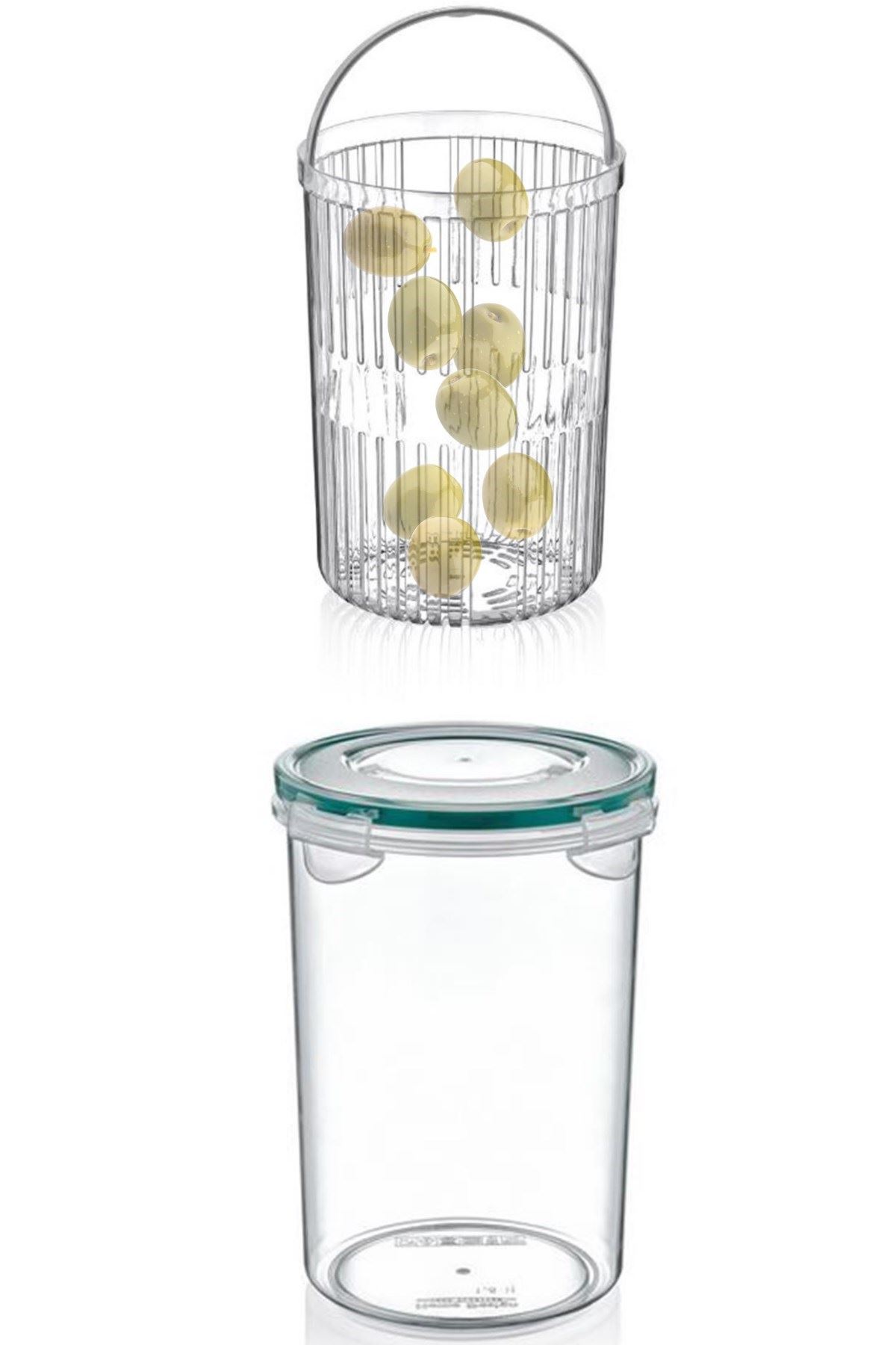 TBL Dekor® Zeytin Turşu Sebze Yıkama Kutusu Klipsli Kapaklı Saklama Kabı