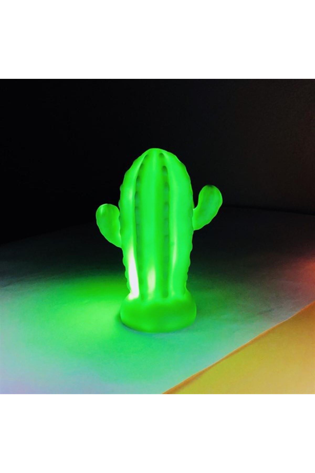 TBL Dekor® Pilli Silikon Led Işıklı Sevimli Kaktüs Gece Lambası Aydınlatması