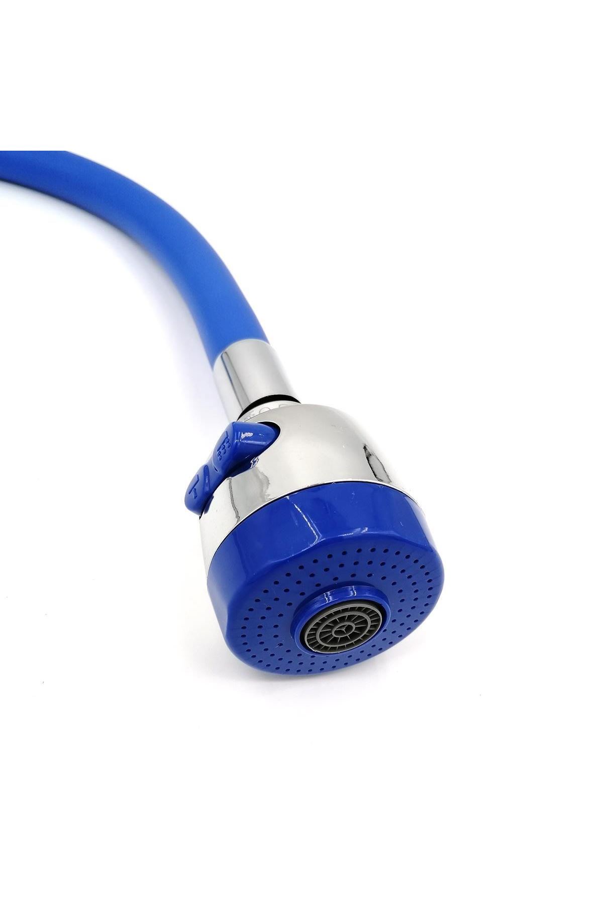 TBL Dekor® Oynar Başlıklı Tasarruflu Kubar Musluk Borusu ve Başlığı Mavi