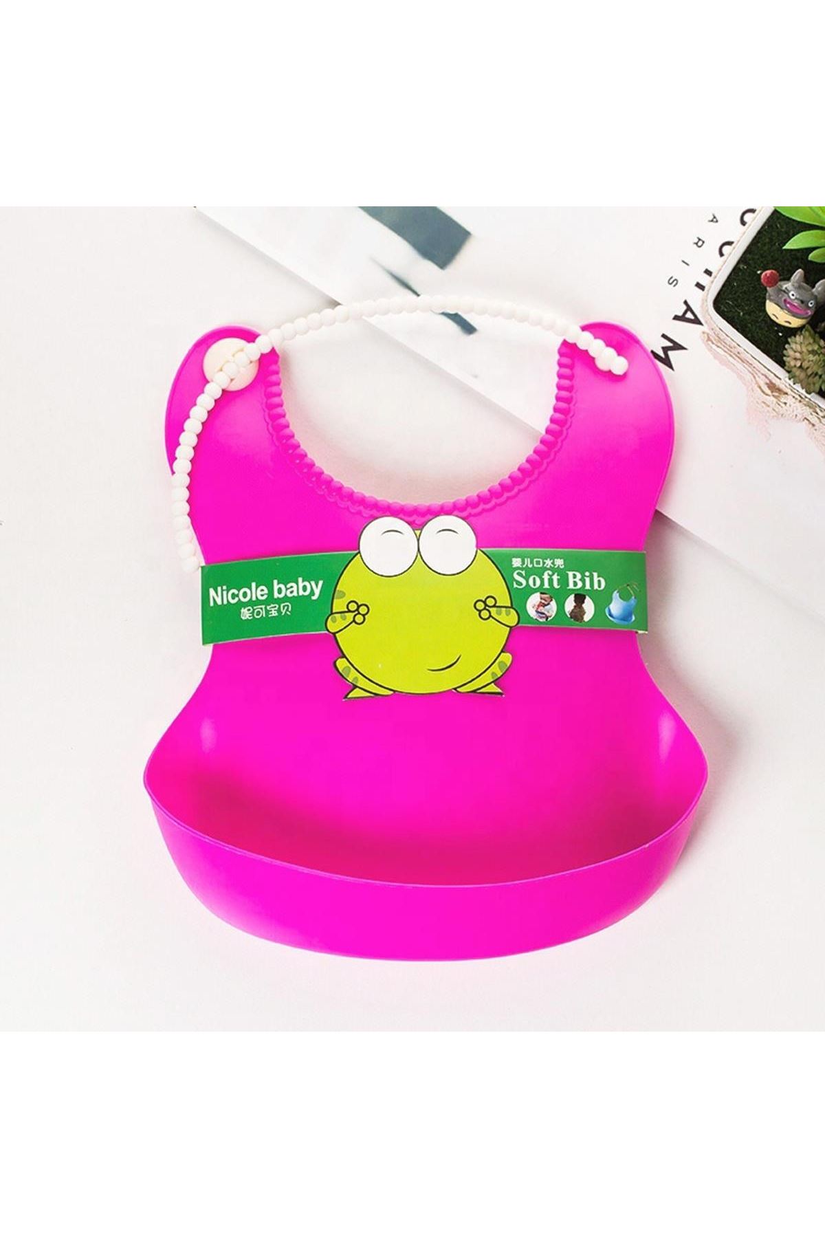 TBL Dekor® Çocuk Bebek Mama Önlüğü Dökülme Engelleyici Bükülebilir Pembe