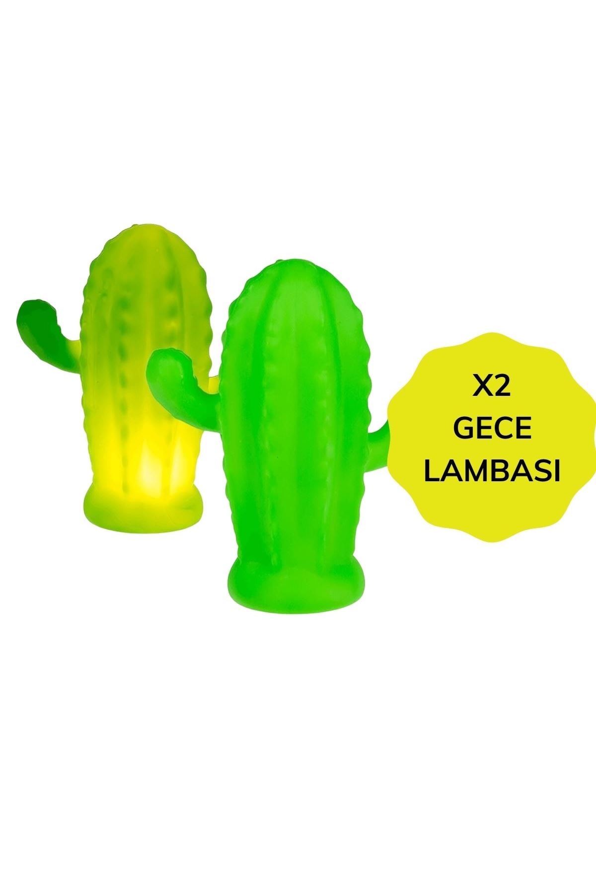 TBL Dekor® Pilli Silikon Led Işıklı Sevimli Kaktüs Gece Lambası Aydınlatması