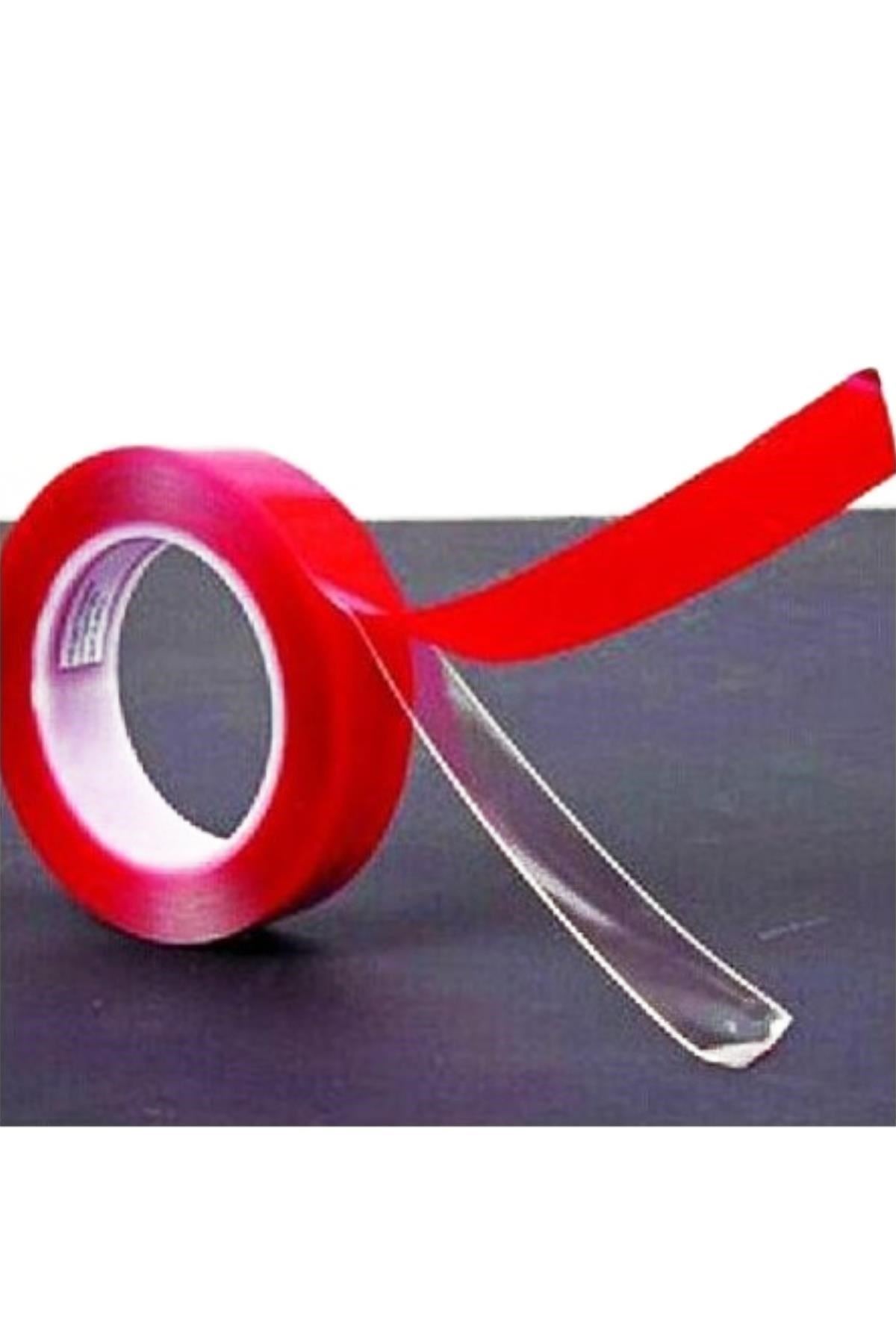 TBL Dekor® 2 Metre Güçlü Yapışkanlı Çift Taraflı Slikon Pratik Şeffaf Bant