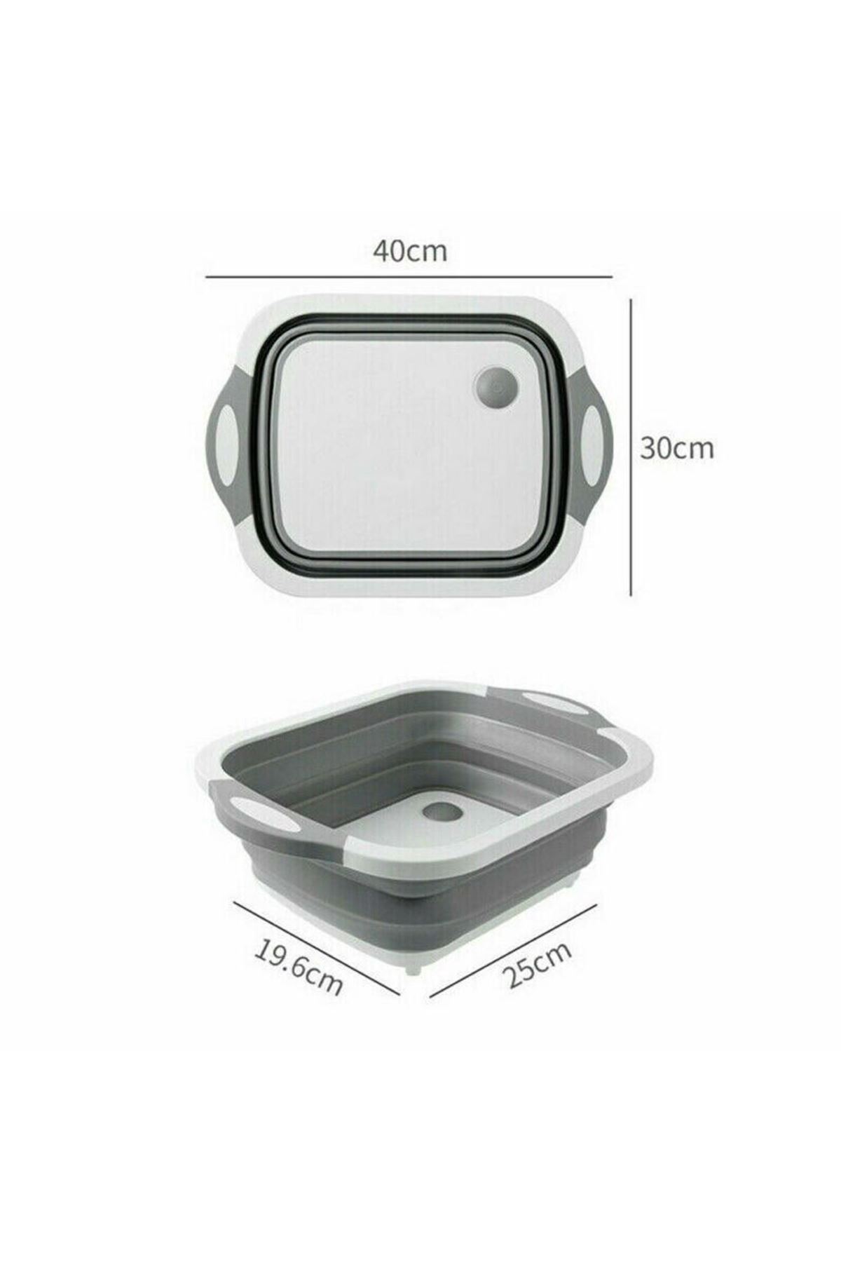 Katlanabilir Süzgeçli Kesme Tahtası ve Badya