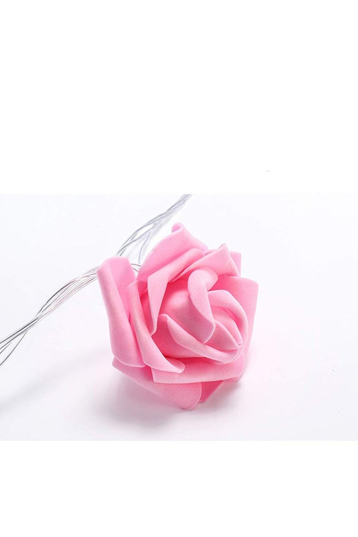 TBL Dekor® Yapay Gül Tasarımlı Dekoratif Led Işık Gül Detaylı Led Işık Pilli (20 Gül)