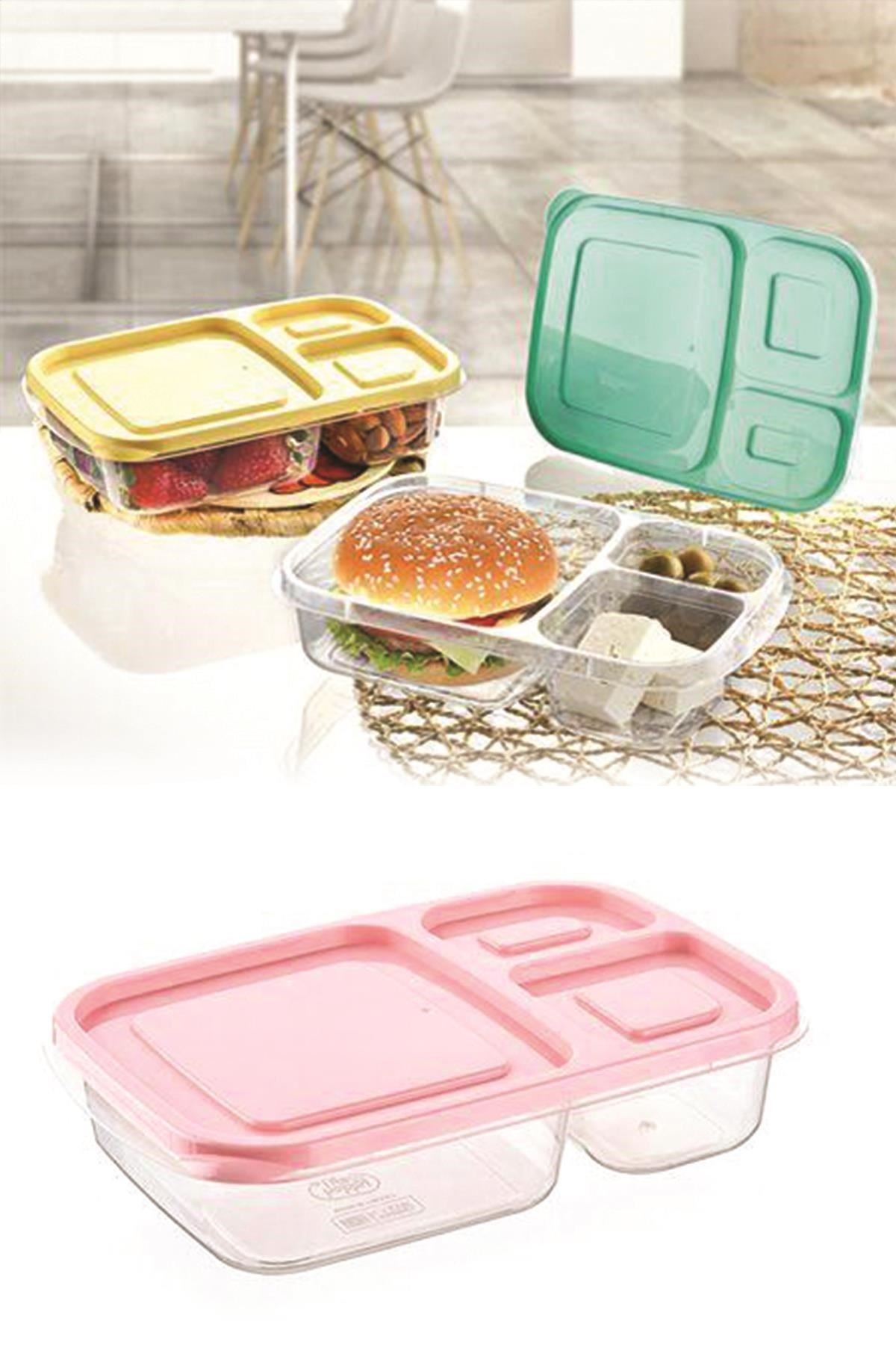 TBL Dekor® 3 Bölmeli Sefer Tası Pratik Kolay Gıda Diyet Saklama Erzak Kabı