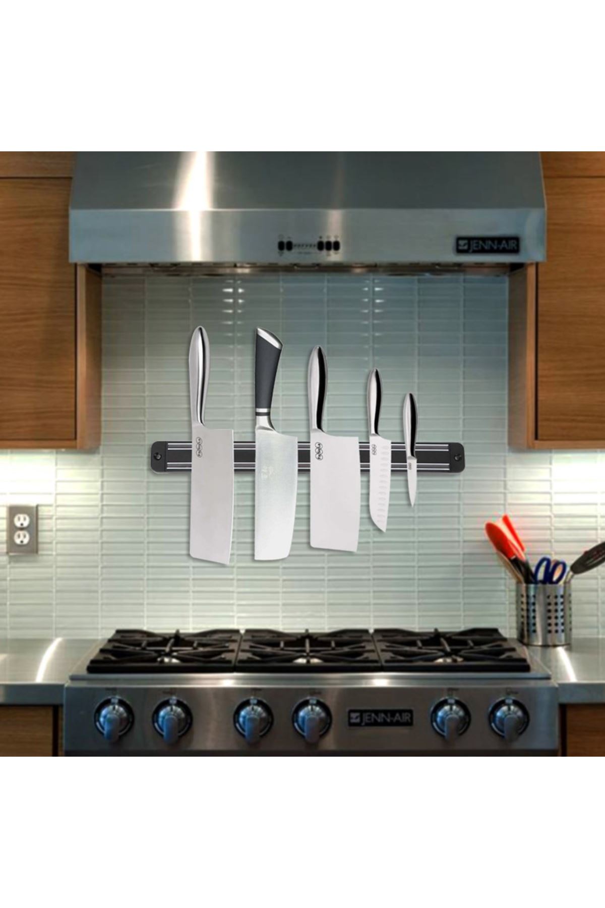 TBL Dekor® Mıknatıslı Paslanmaz Duvar Bıçak Askısı Standı 33 Cm  Aparat