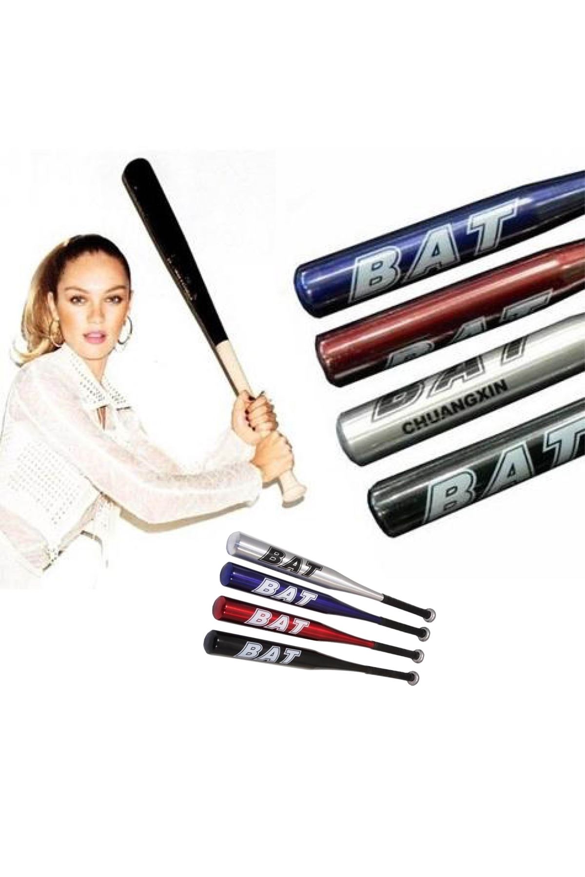 TBL Dekor® Uzun Ömürlü Dayanıklı Sağlam Alüminyum Beyzbol Sopası 63,5 Cm