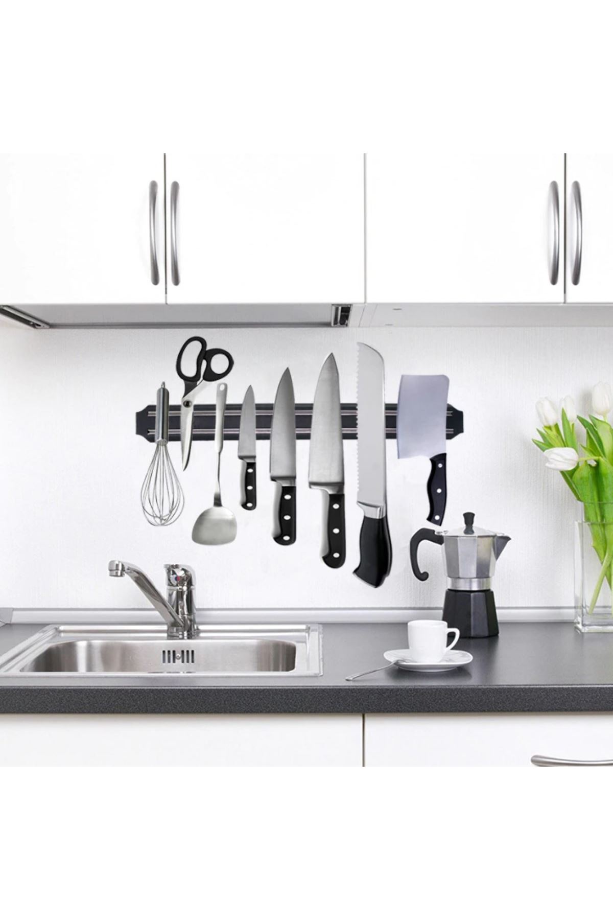 TBL Dekor® Mıknatıslı Paslanmaz Duvar Bıçak Askısı Standı 33 Cm  Aparat