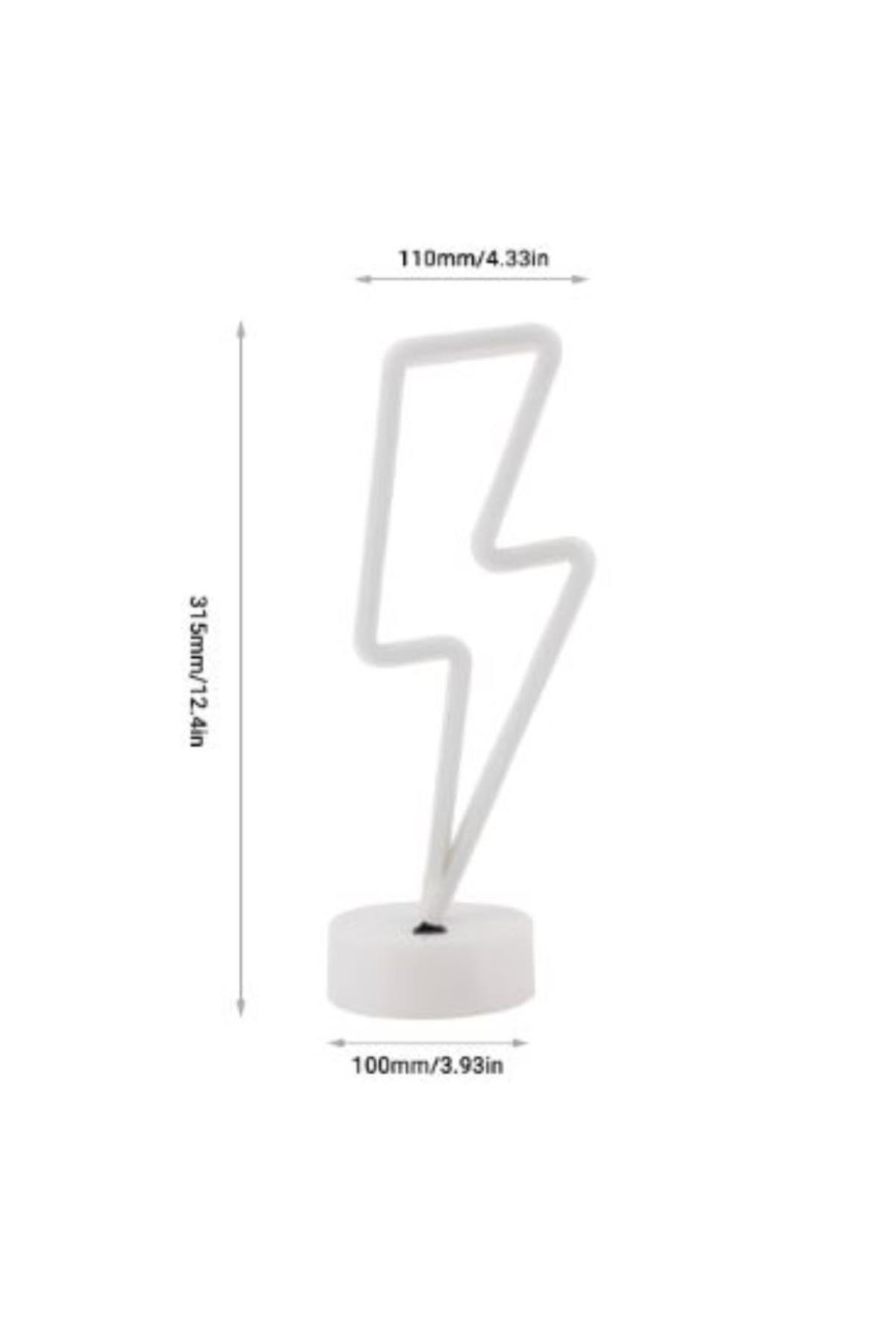 TBL Dekor® Dekoratif Şimşek Şeklinde Pilli Neon Led Lamba Süs Masa Lambası