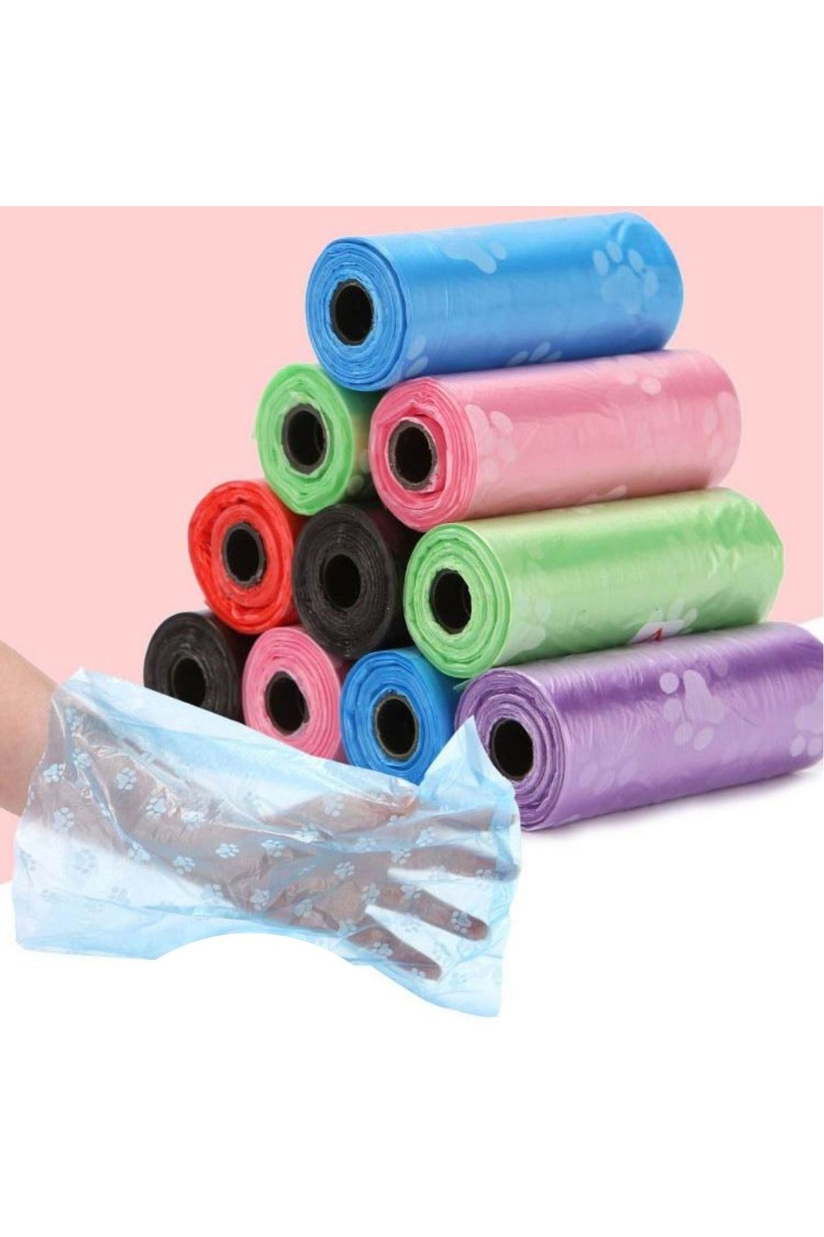 TBL Dekor® 4lü Evcil Hayvanlar Için Pati Desenli Kedi Köpek Kaka Poşeti Torbası