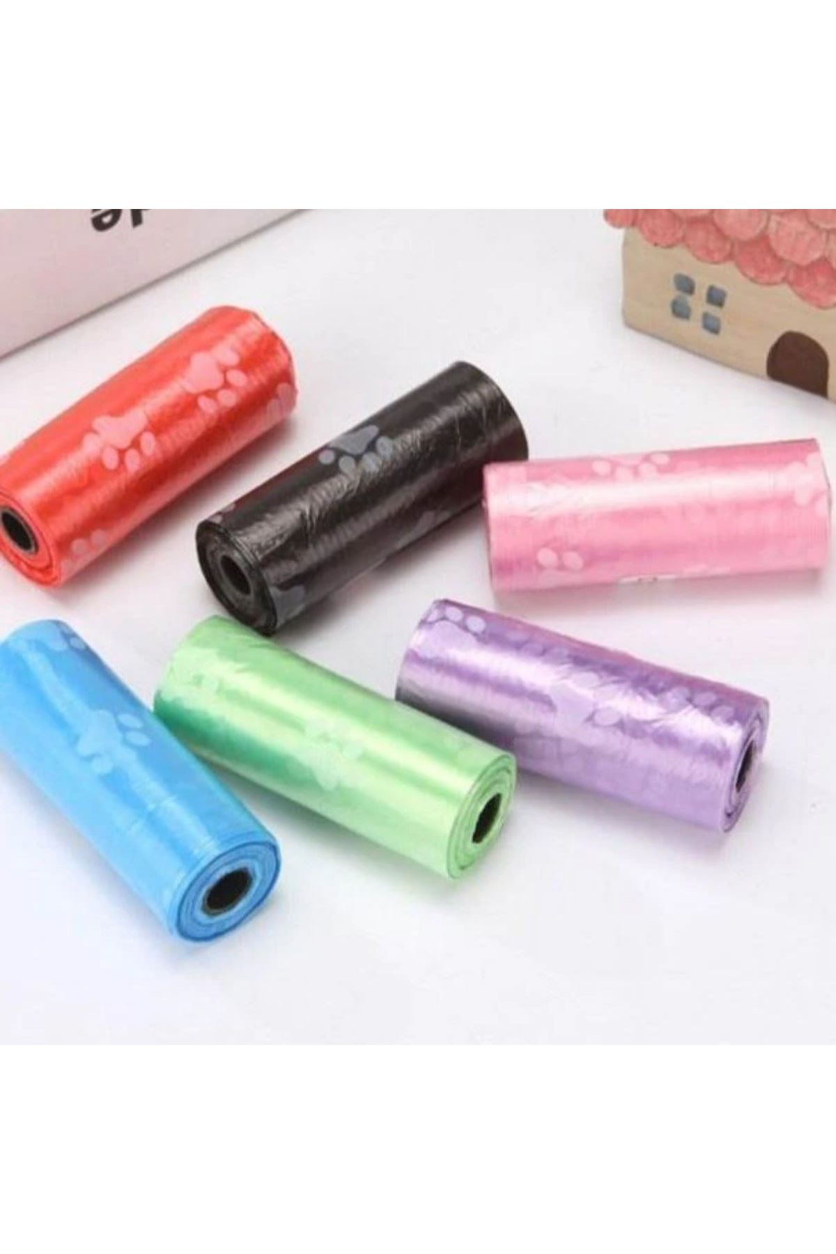 TBL Dekor® 4lü Evcil Hayvanlar Için Pati Desenli Kedi Köpek Kaka Poşeti Torbası