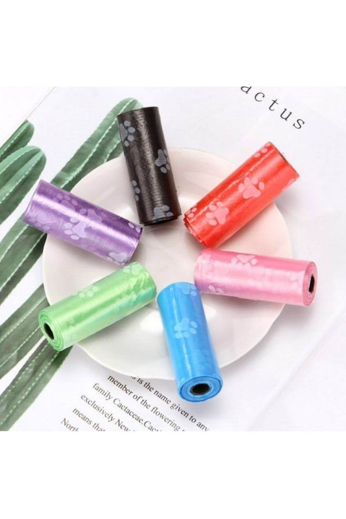 TBL Dekor® 4lü Evcil Hayvanlar Için Pati Desenli Kedi Köpek Kaka Poşeti Torbası