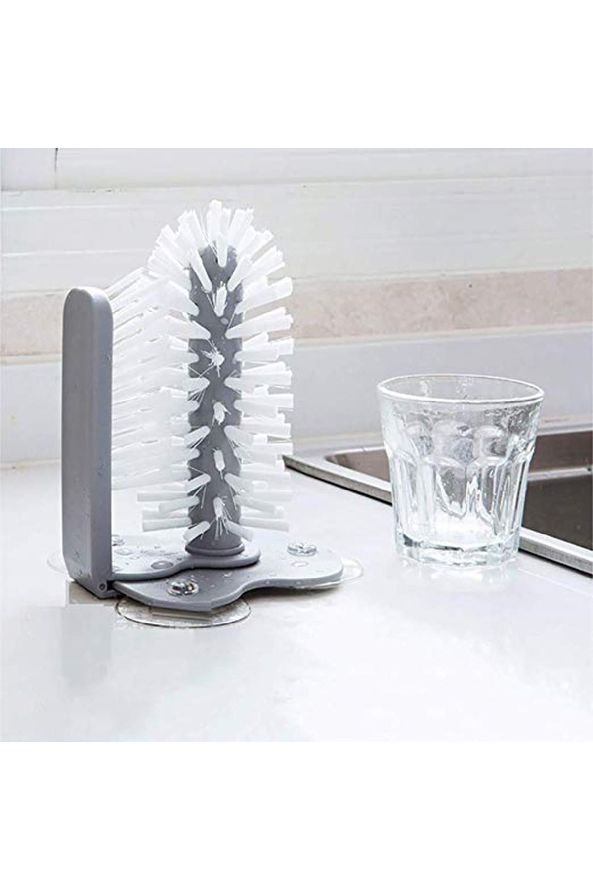 TBL Dekor® Pratik Kolay Fonksiyonel Vantuzlu Elde Bulaşık Yıkama Fırçası