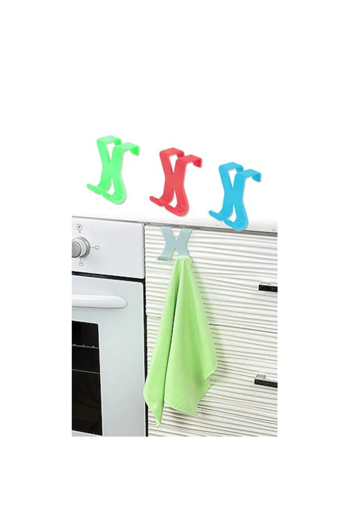 TBL Dekor® Mutfak Banyo Dolap Kapağına Takılan Meta Havlu Askılığı Aparatı