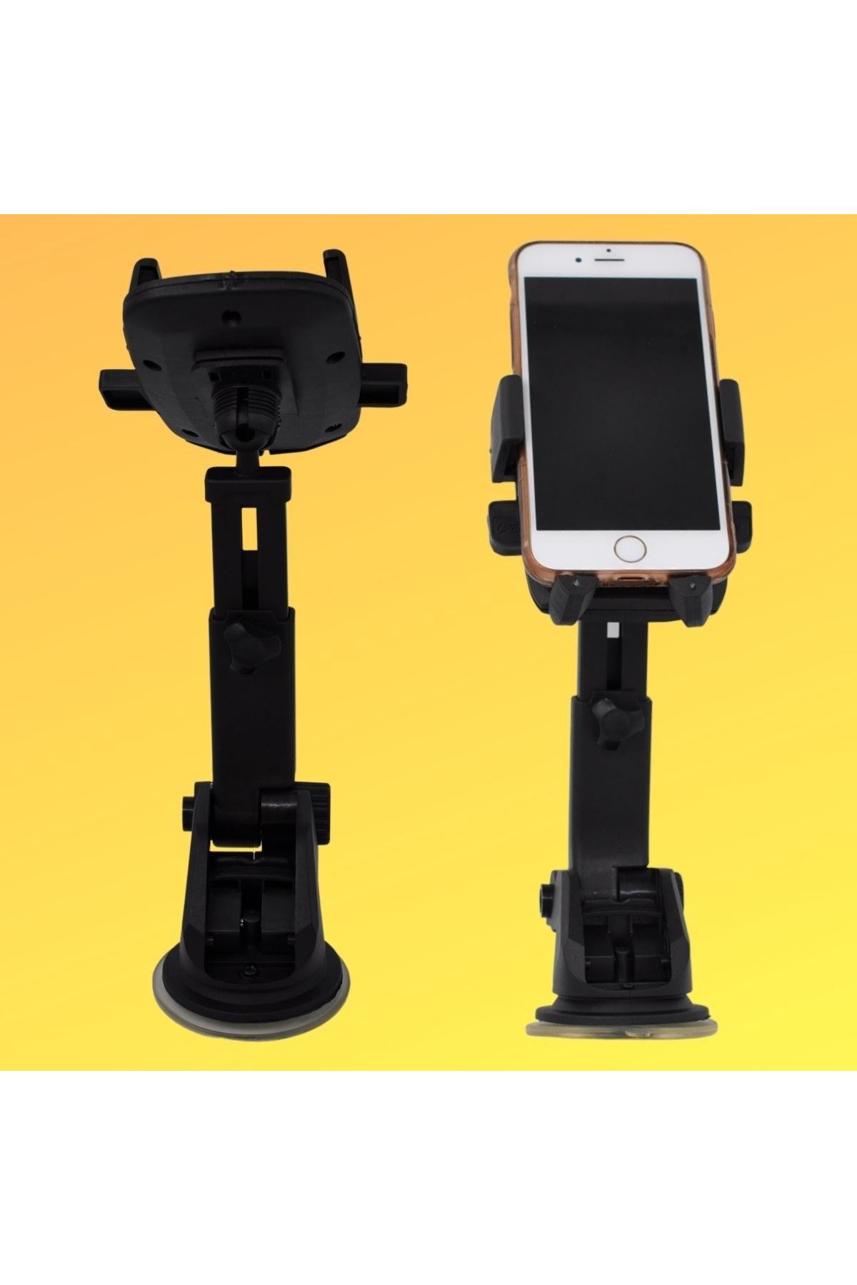 TBL Dekor® 360 Derece Dönen Torpido Üstü Uzunluk Ayarlamalı Vantuzlu Teleskopik Araç Telefon Tutucu