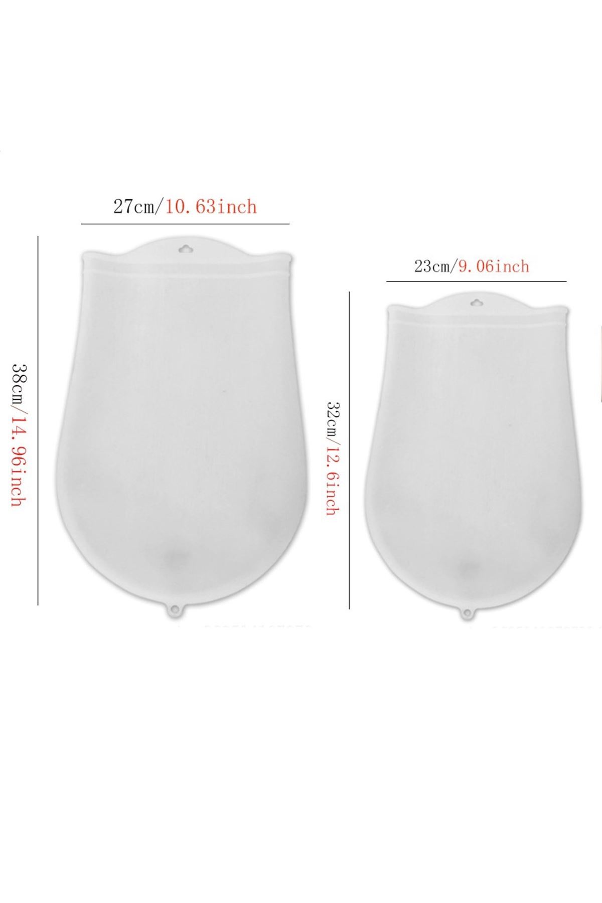 TBL Dekor® Orta Hamur Torbası Silikon Şeffaf Hamur Yoğurma Torbası Ekmek Makarna Mantı  Hamuru Kolay Yo