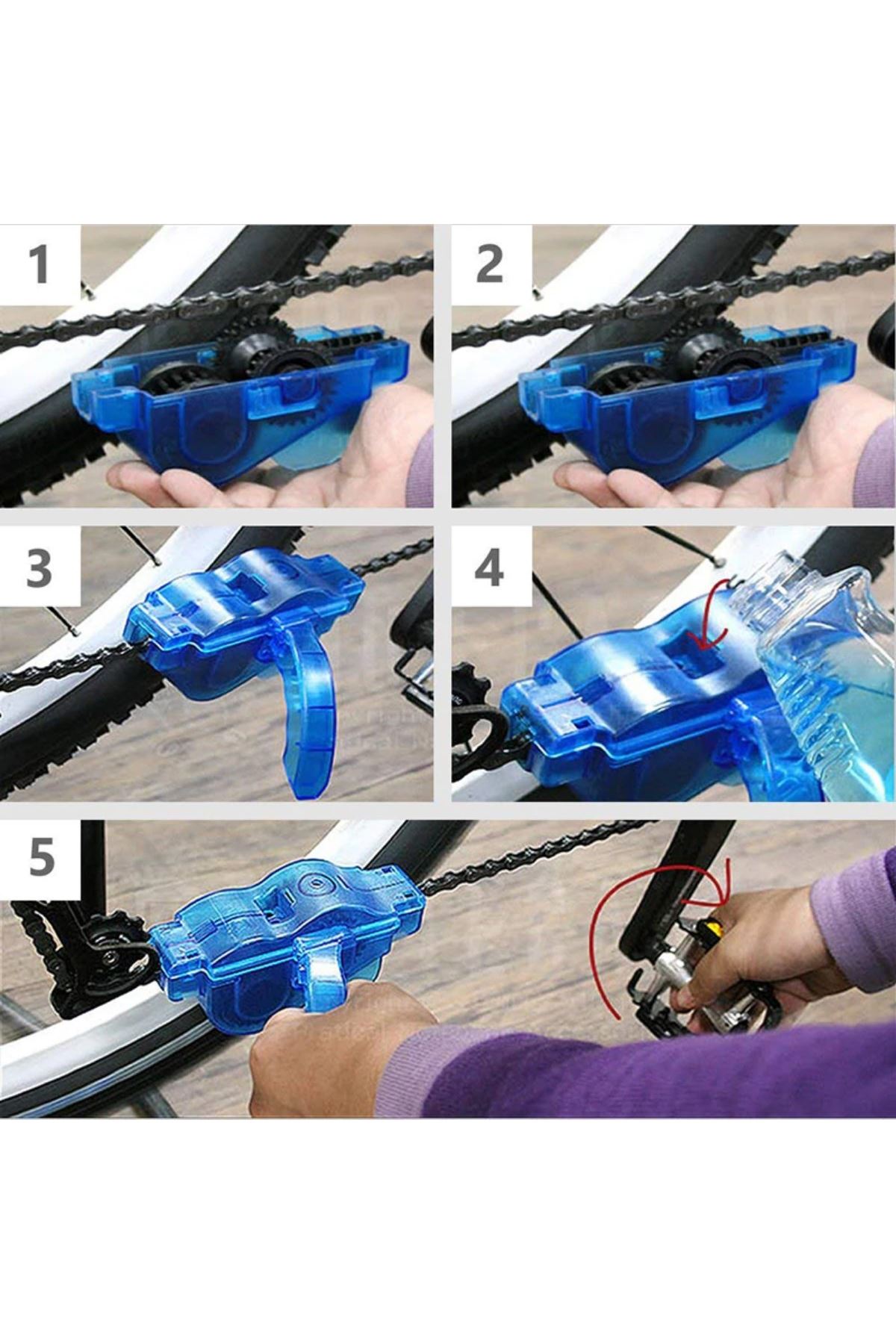 TBL Dekor® Bisiklet Zincir Dişlisi Koruyucu Pas Sökücü Temizleme Fırçası Aparatı Bakım Seti 4 Parça