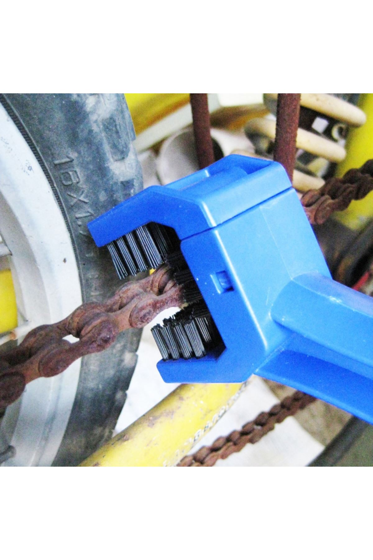 TBL Dekor® Bisiklet Zincir Dişlisi Koruyucu Pas Sökücü Temizleme Fırçası Aparatı Bakım Seti 4 Parça