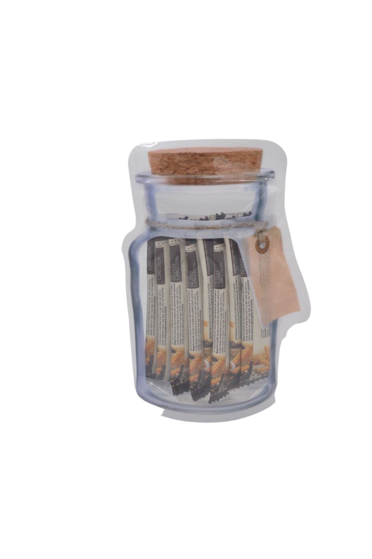 TBL Dekor® Kavanoz Görünümlü Kilitli Poşet Çıtçıtlı ve Pratik Torba 4 Adet