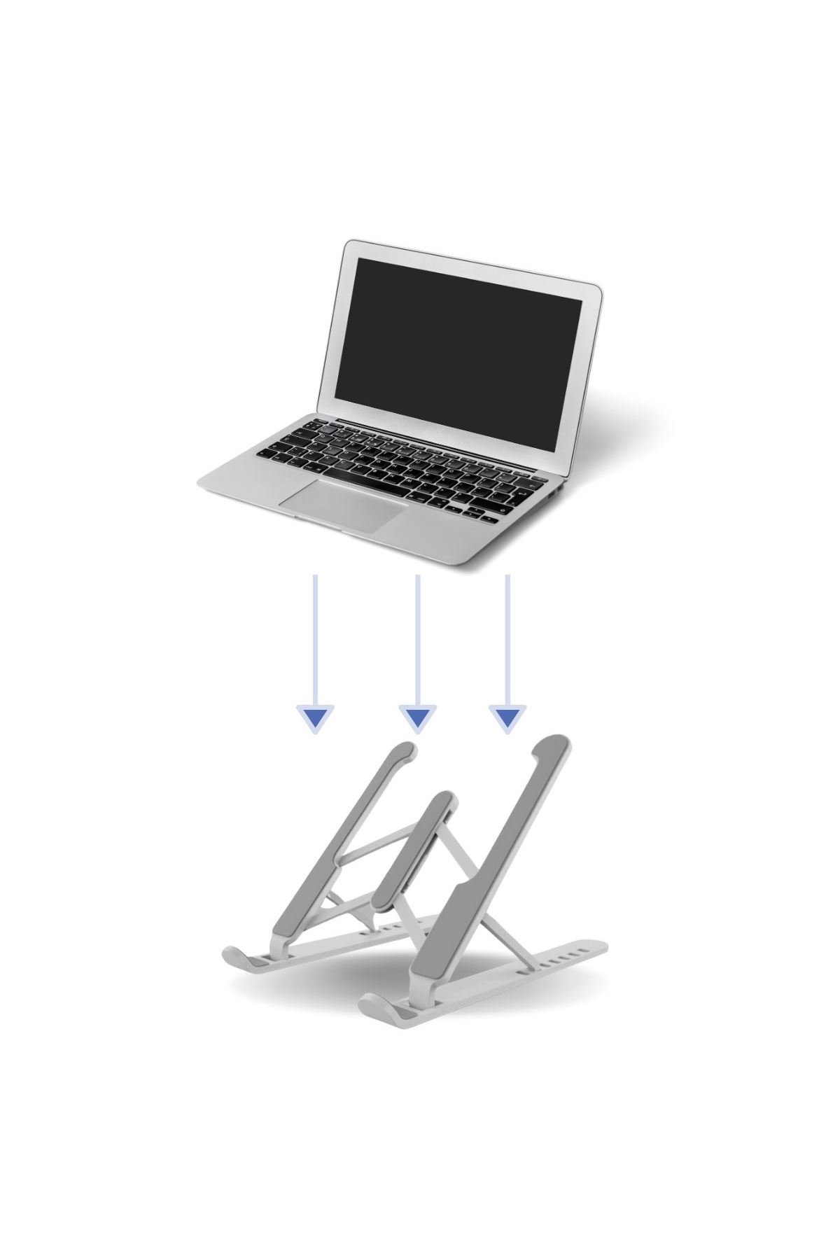 TBL Dekor® Ayarlanabilir Plastik Dizüstü Destek Tabanı Katlanabilir Taşınabilir Laptop Sehpası Yükselti