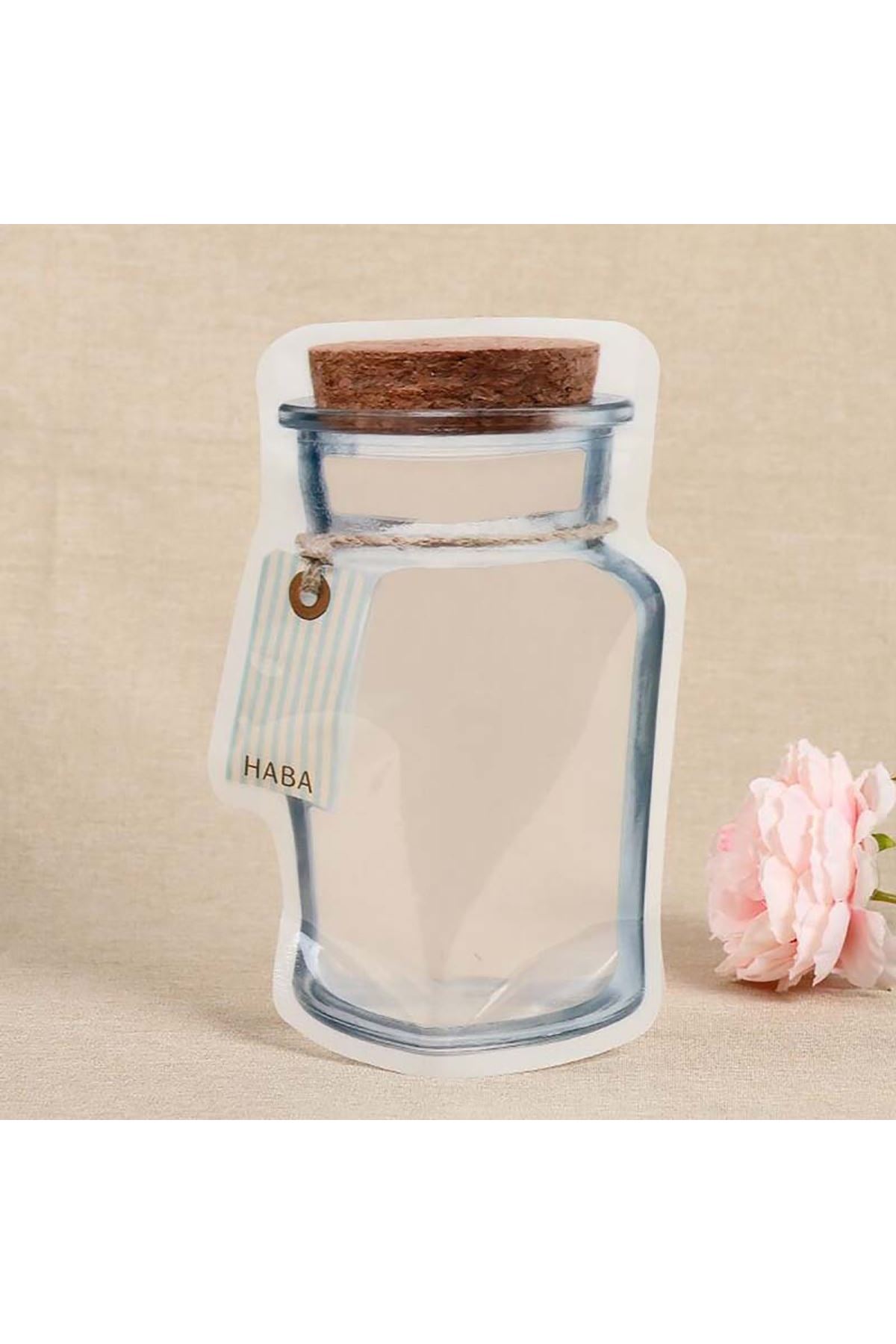 TBL Dekor® Kavanoz Görünümlü Kilitli Poşet Çıtçıtlı ve Pratik Torba 4 Adet