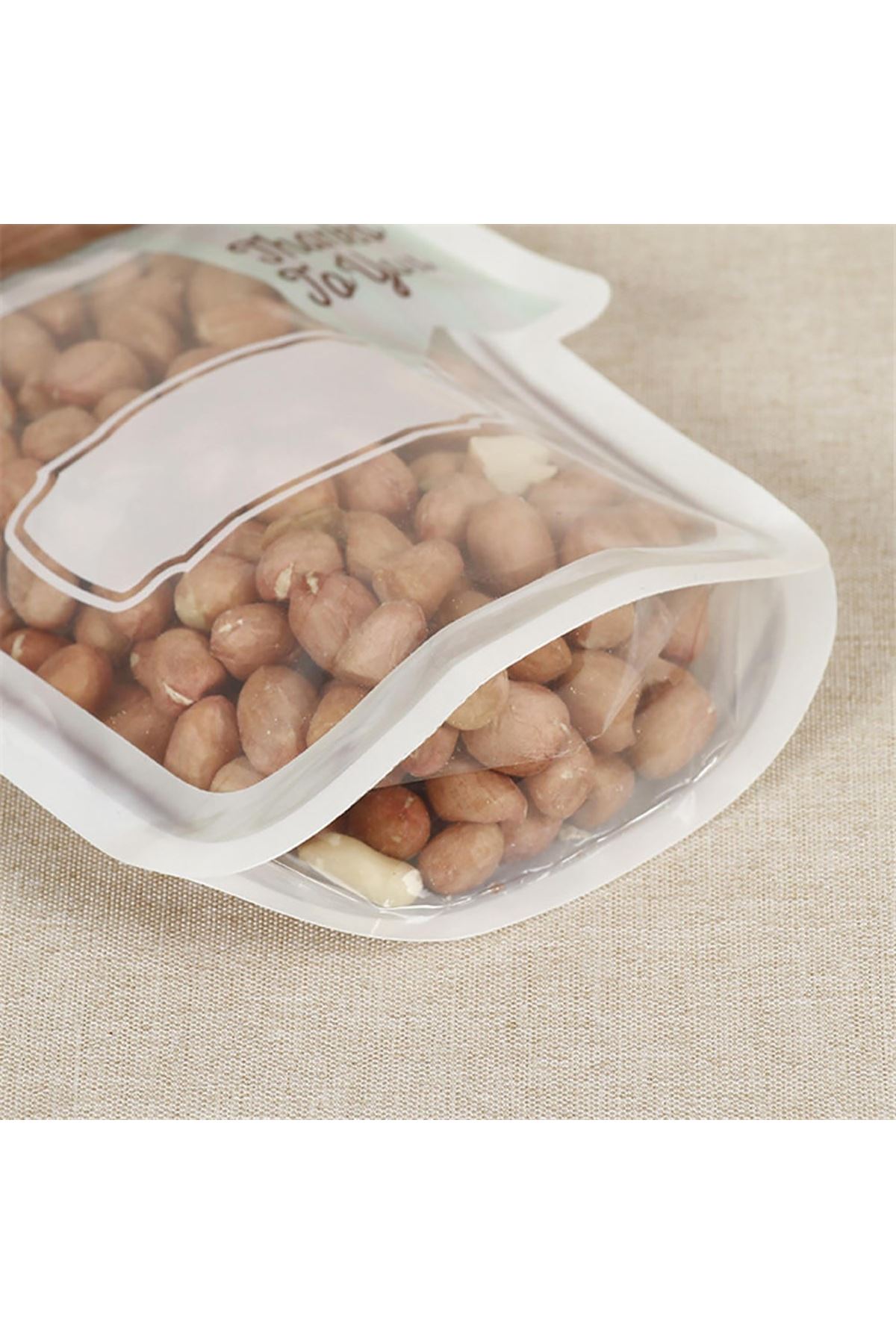 TBL Dekor® Kavanoz Görünümlü Kilitli Poşet Çıtçıtlı ve Pratik Torba 4 Adet